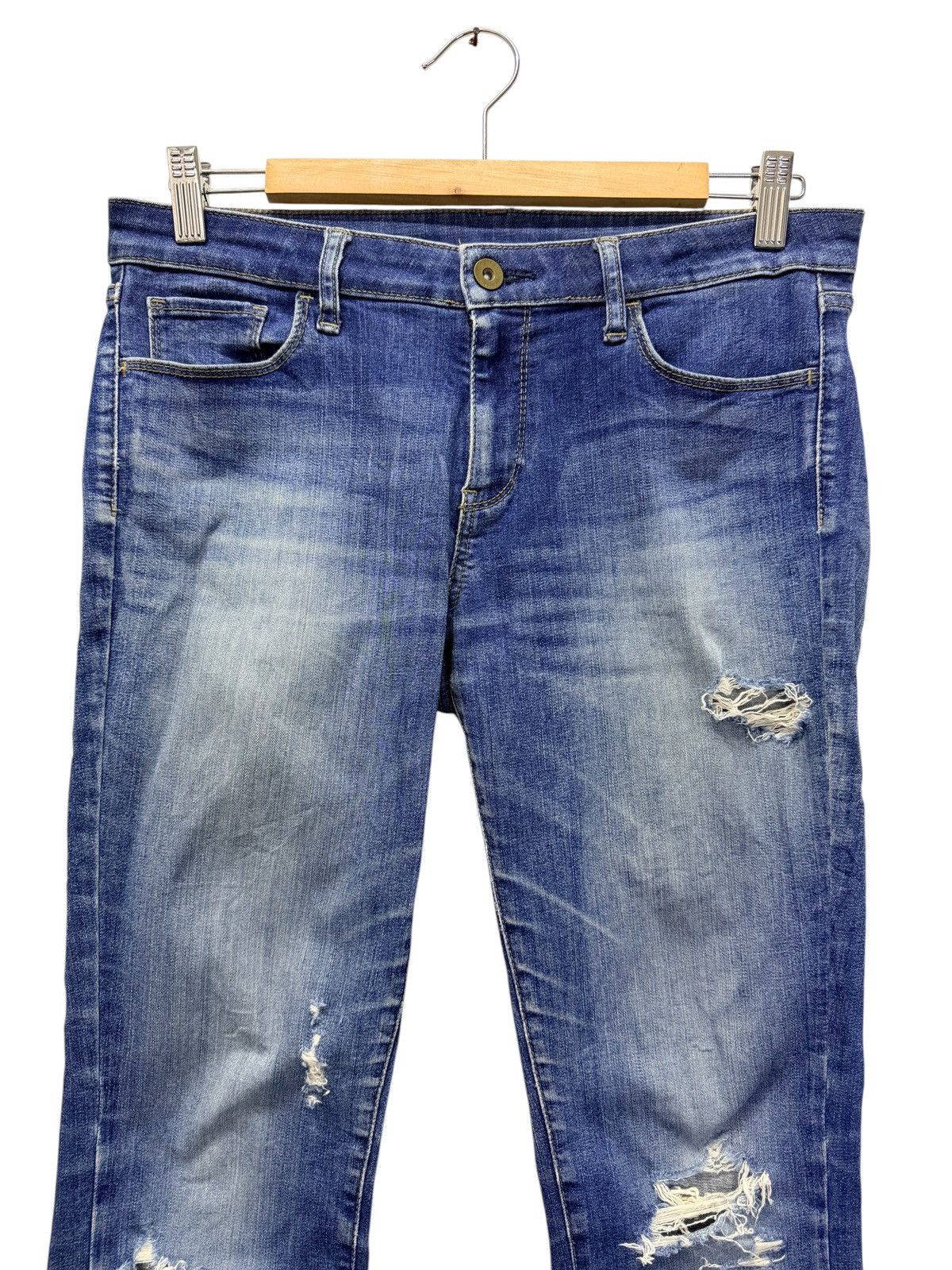 Japanese Brand Vintage Uj Uniqlo Jeans Distressed Skinny Denim Pants Size 28" / US 6 / IT 42 - 2 Thumbnail