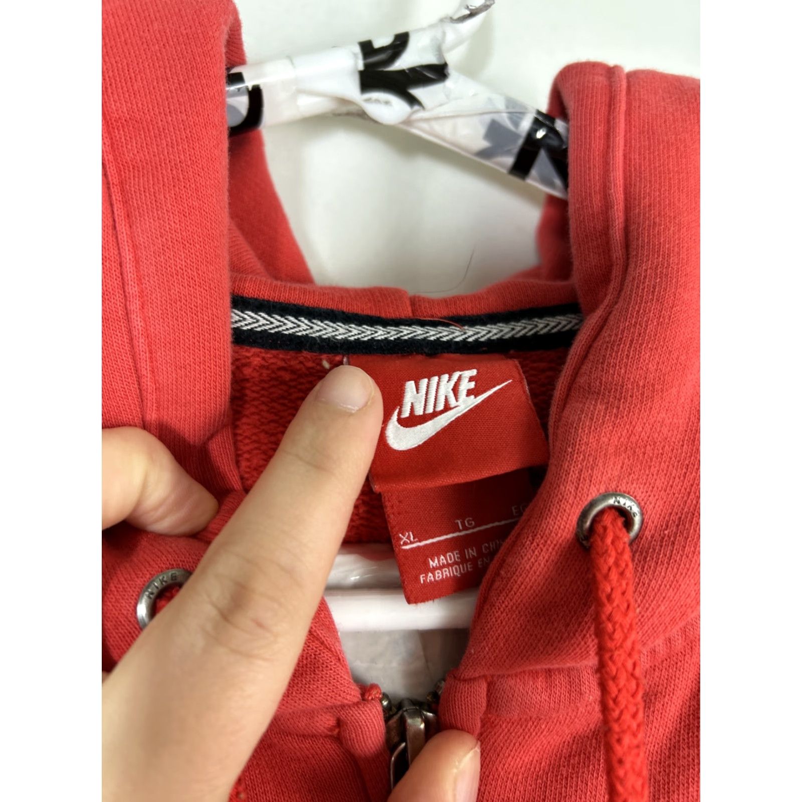 Nike Nike Mens XL Red Full Zip Hoodie Just Do It Spellout Hoodie Size US XL / EU 56 / 4 - 6 Thumbnail