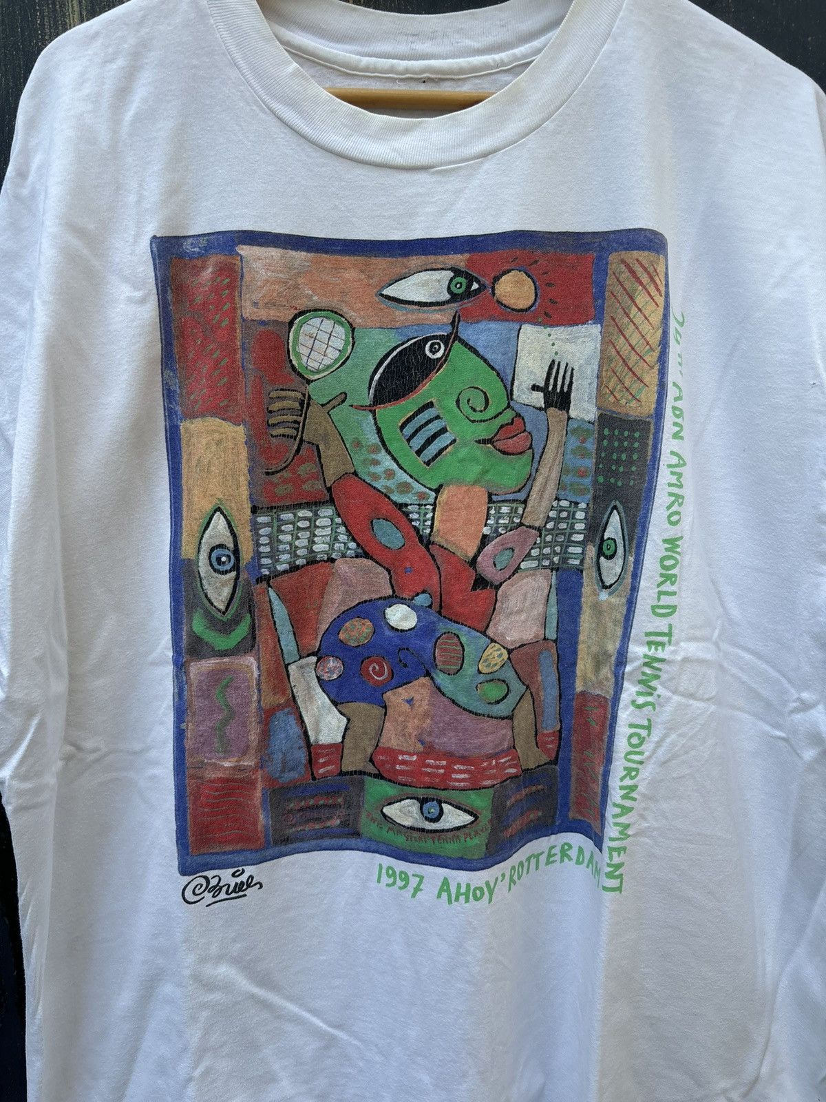 Vintage RARE! Vintage 90’s Art Promo World Tennis Tournament Size US XXL / EU 58 / 5 - 4 Thumbnail