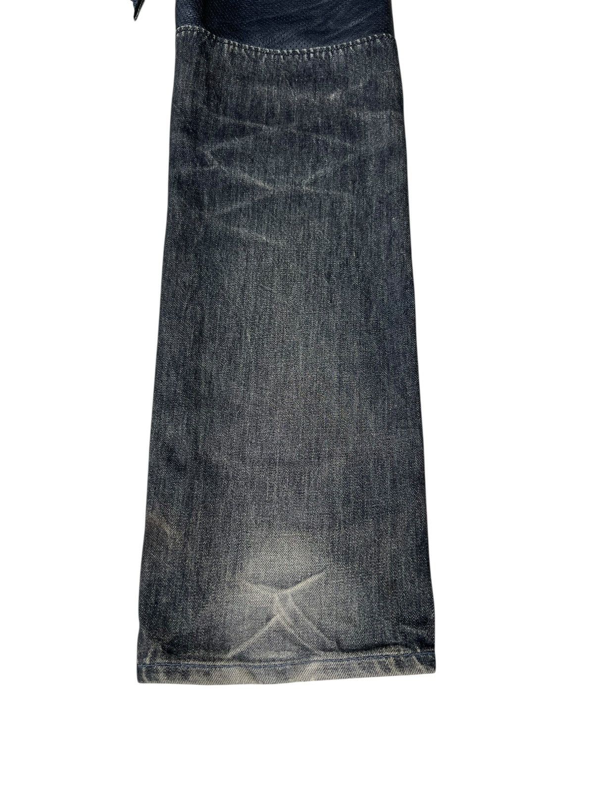 Neighborhood Vintage Neighborhood Japan Fade Denim Hybrid Leather Jeans Size US 30 / EU 46 - 20 Thumbnail