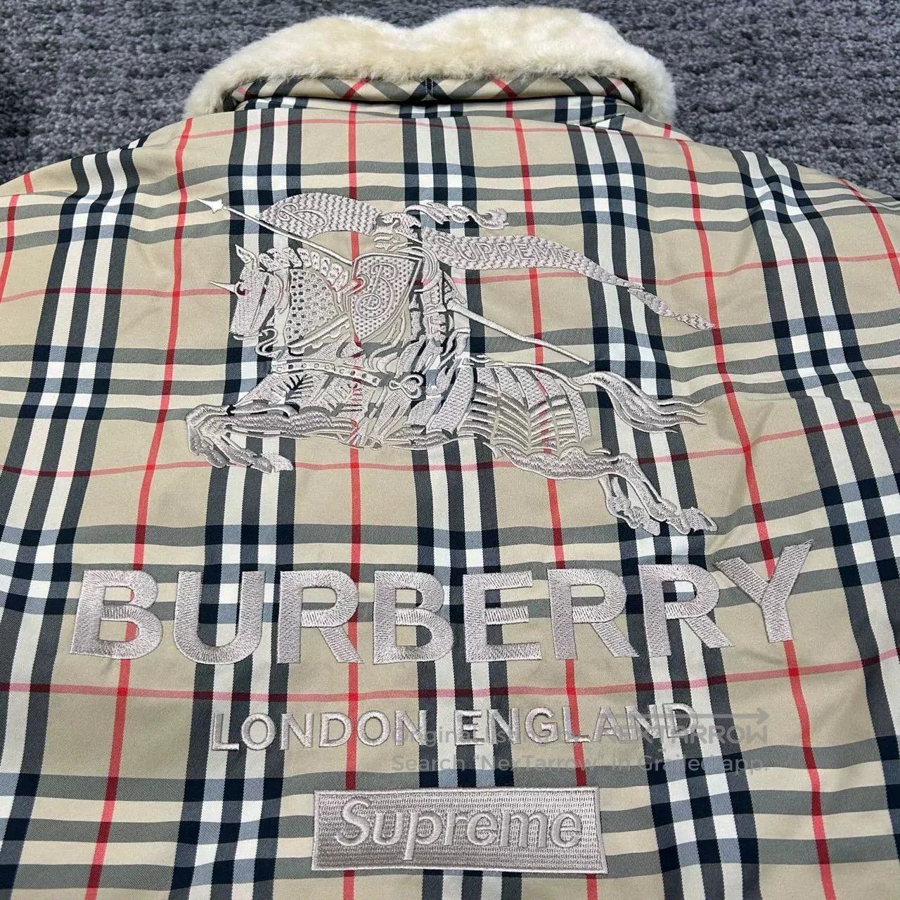 Supreme supreme x burberry embroidered puffer jacket. Size US L / EU 52-54 / 3 - 5 Thumbnail