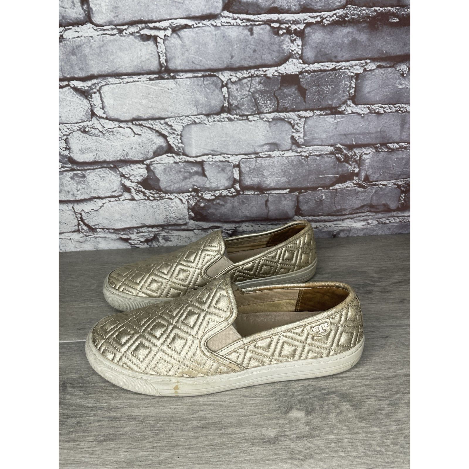 Tory Burch Tory Burch Jesse Quilted Tennis French Gold Leather Shoes Wo Size US 8.5 / IT 38.5 - 15 Thumbnail