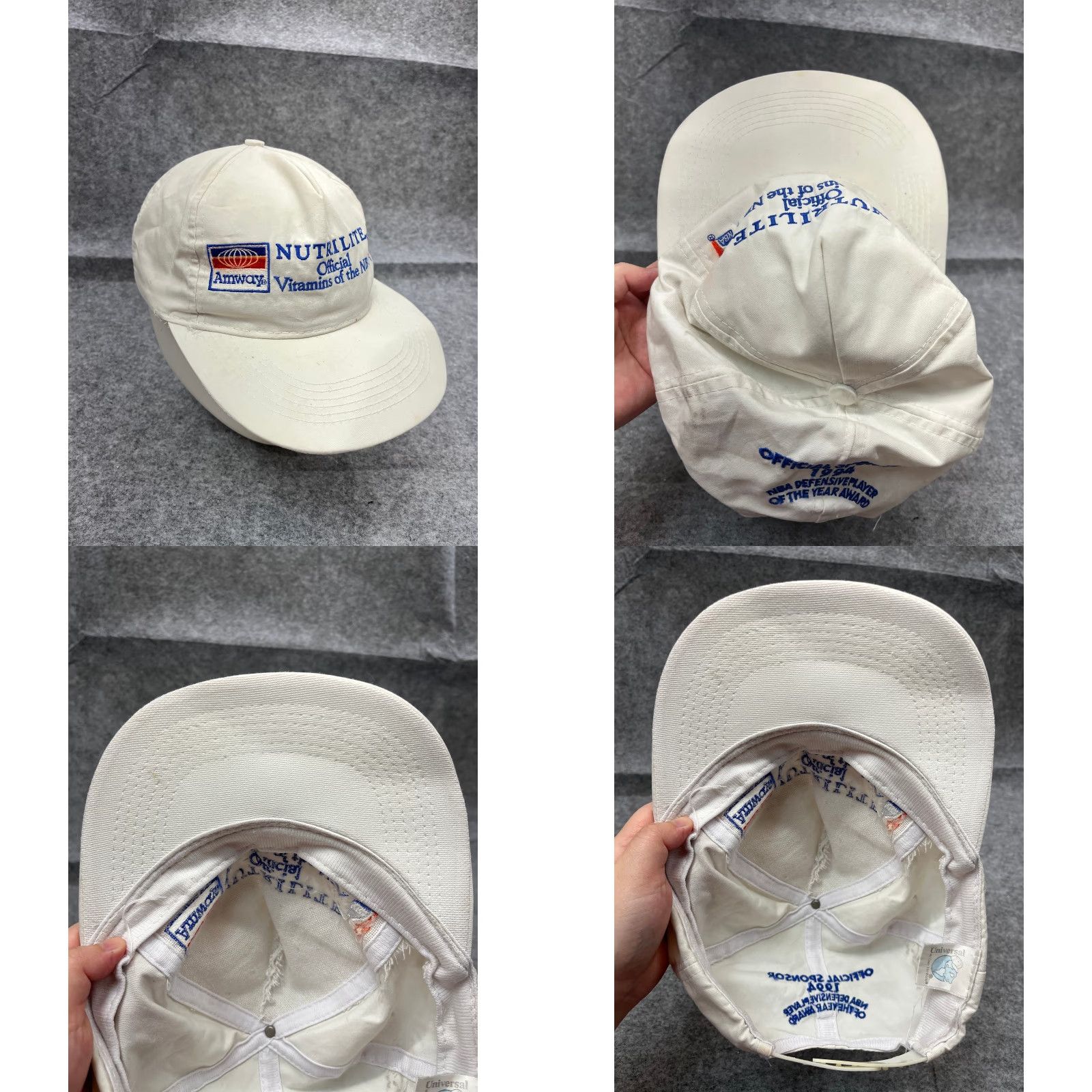 Vintage Nutrilite Official Vitamins of the NBA Hat Cap Snap Back Adult OS White Cotton Size ONE SIZE - 8 Thumbnail