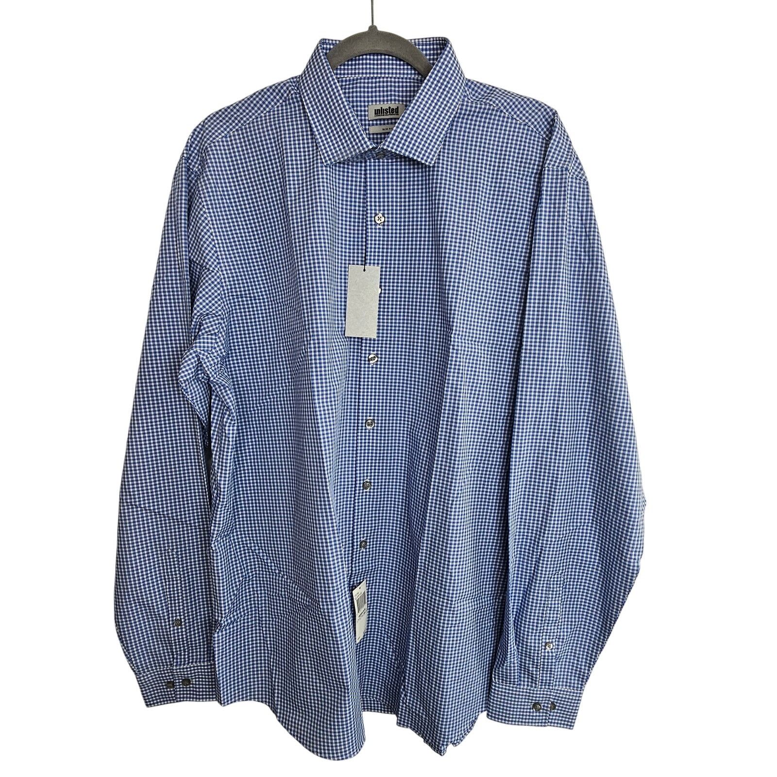 Kenneth Cole Unlisted Kenneth Cole Dress Shirt XL Gingham Slim Fit Career Size US XL / EU 56 / 4 - 1 Thumbnail
