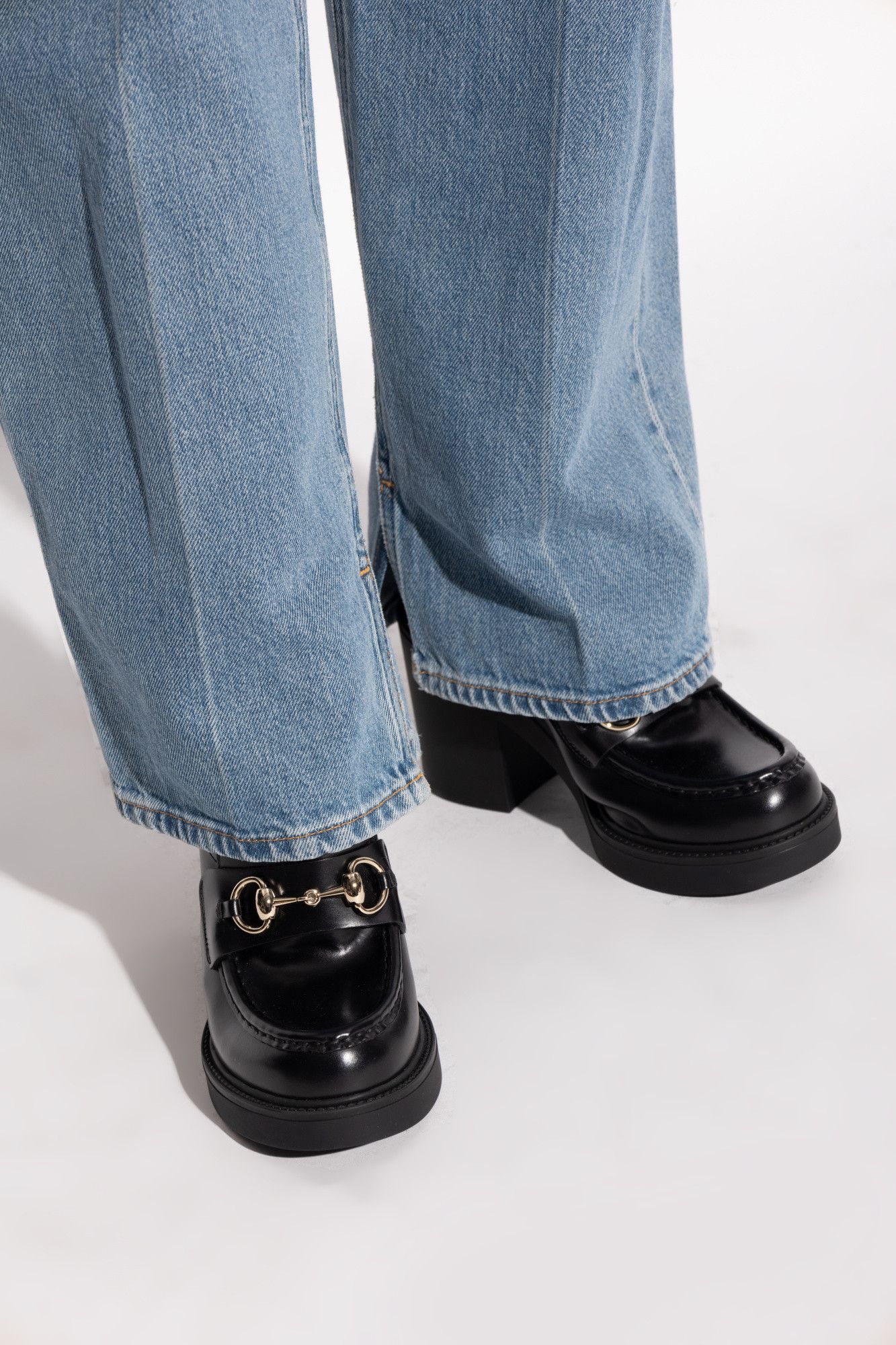 Gucci oc11z526 Leather Horsebit Ankle Boots in Black Size US 6.5 / IT 36.5 - 2 Thumbnail