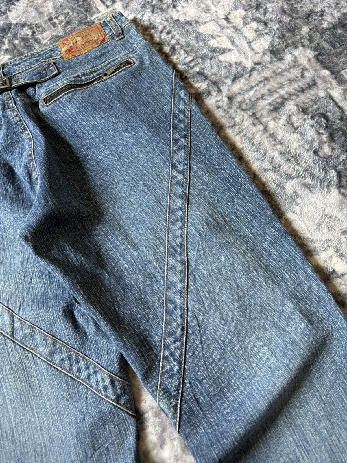 Japanese Brand × Le Grande Bleu (L.G.B.) Goddess Utility Patch Pocket Cargo Flared Jeans Size US 32 / EU 48 - 13 Thumbnail