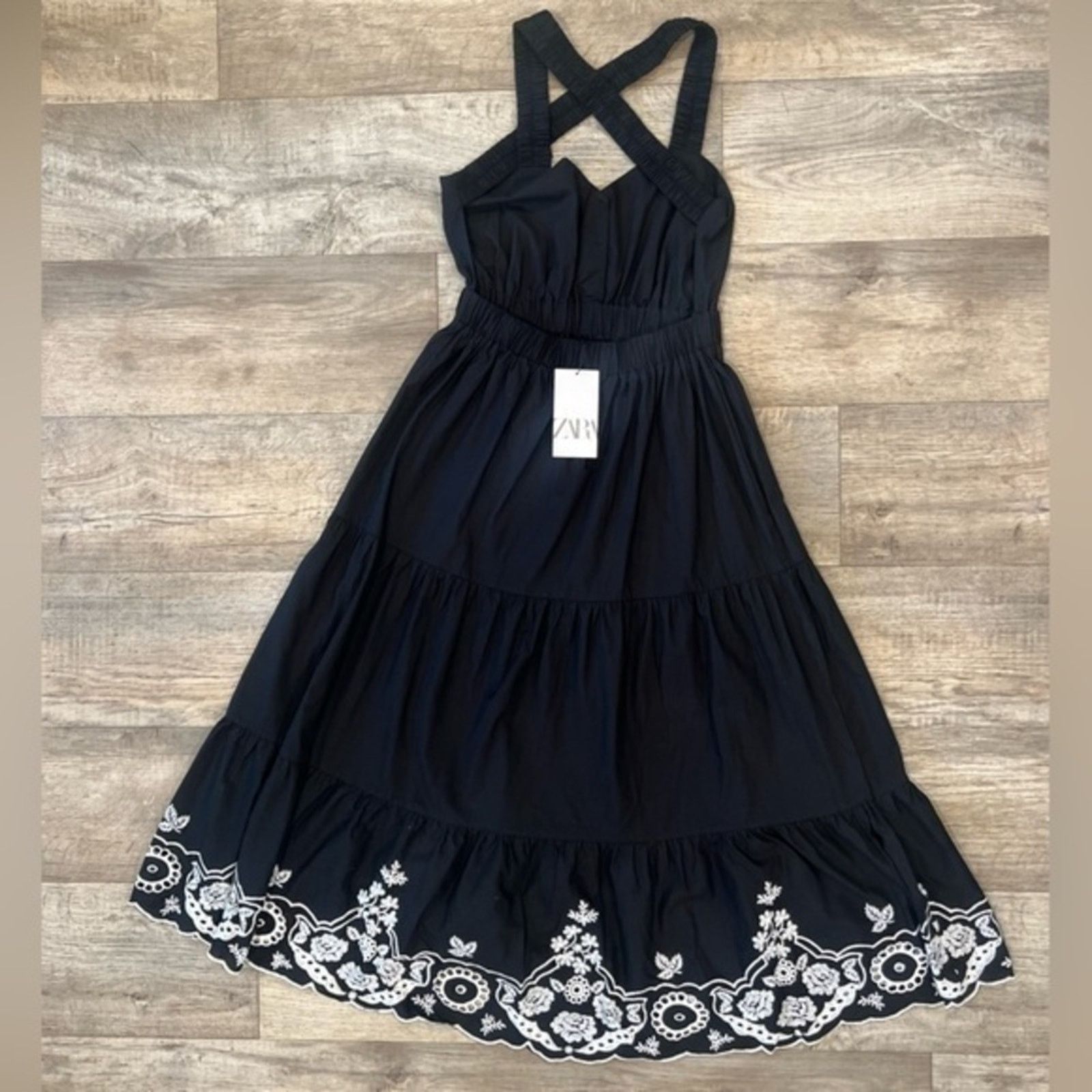 Zara ZARA Midi Dress with Cross Straps NWT Size M / US 6-8 / IT 42-44 - 11 Thumbnail