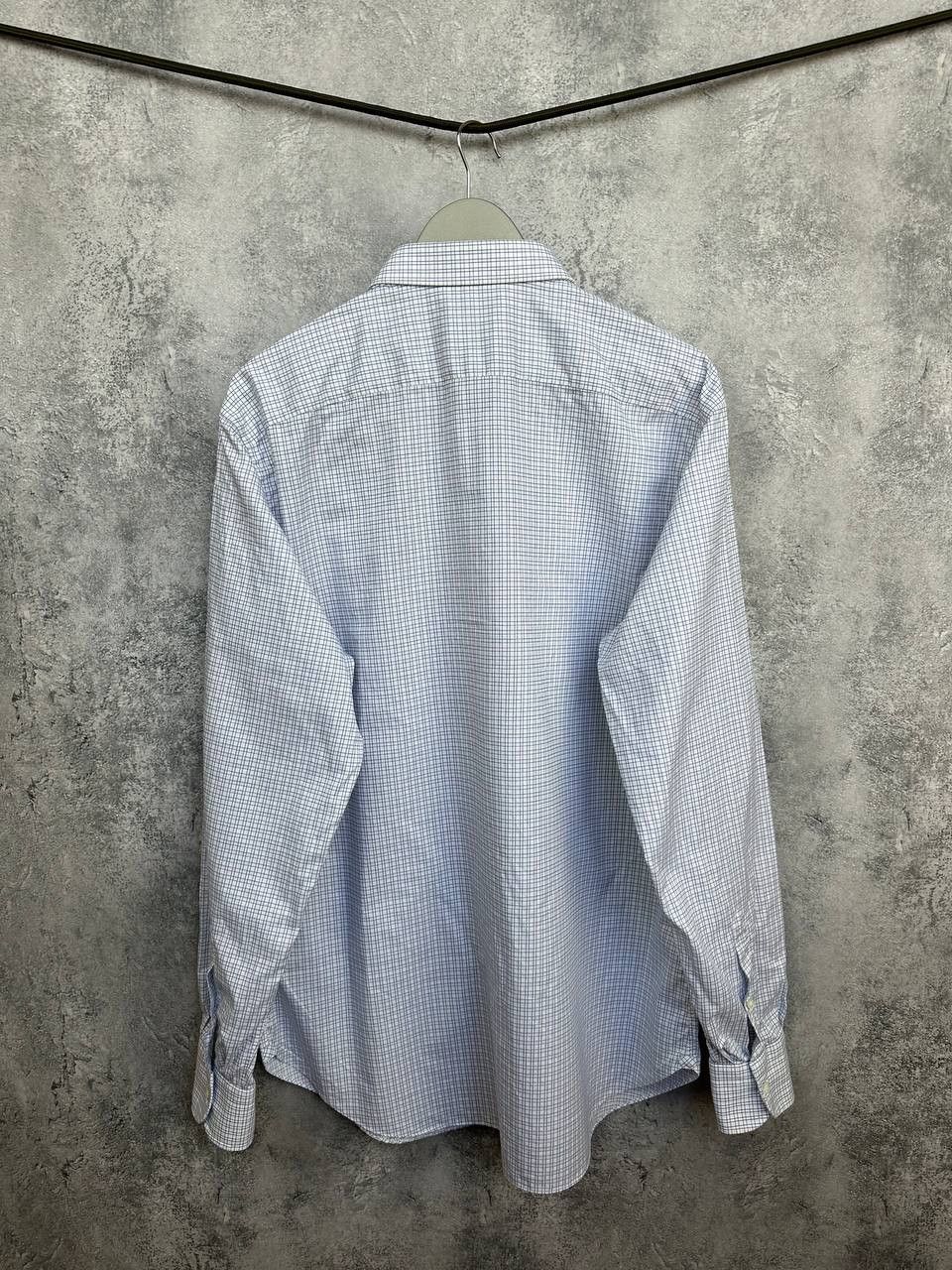 Brioni Brioni Dress Shirt Button Up Blue Micro Check LS Made Italy Size US XL / EU 56 / 4 - 2 Thumbnail