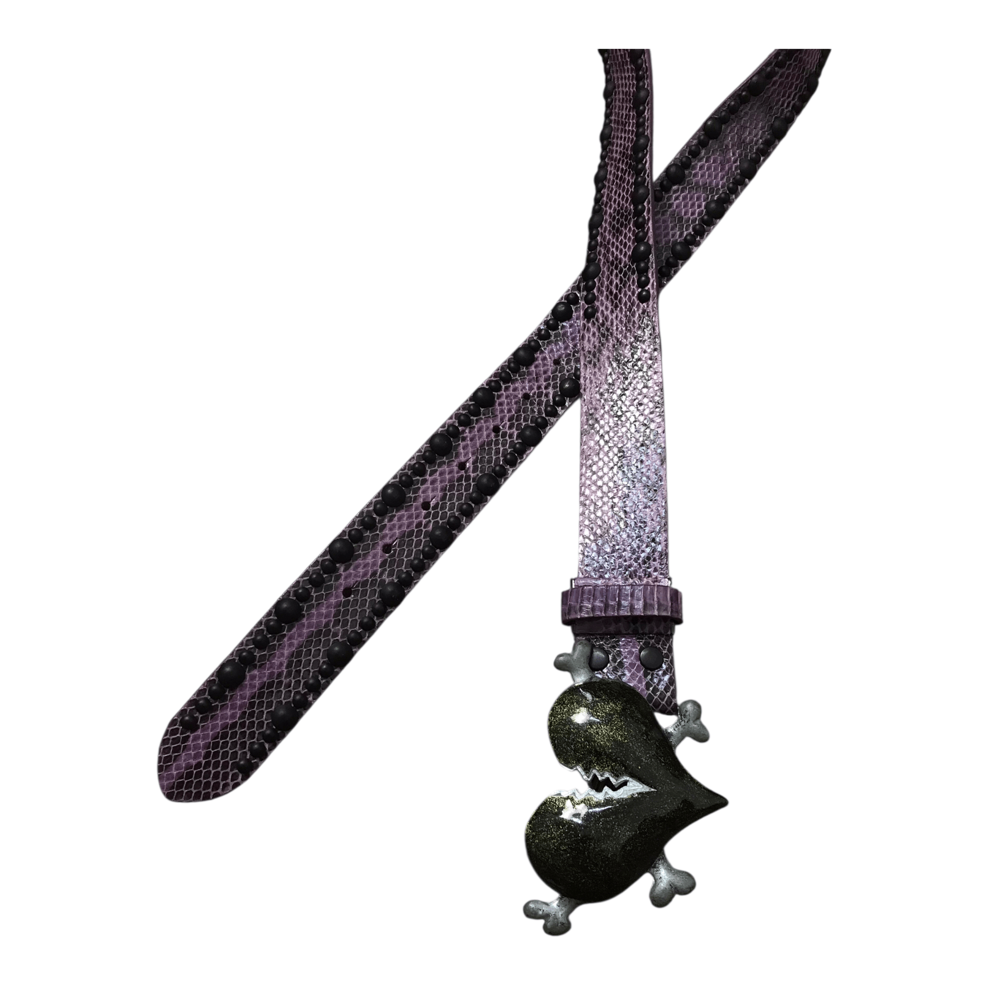 If Six Was Nine Broken Heart Leather Snake studded Belt Size ONE SIZE - 2 Thumbnail