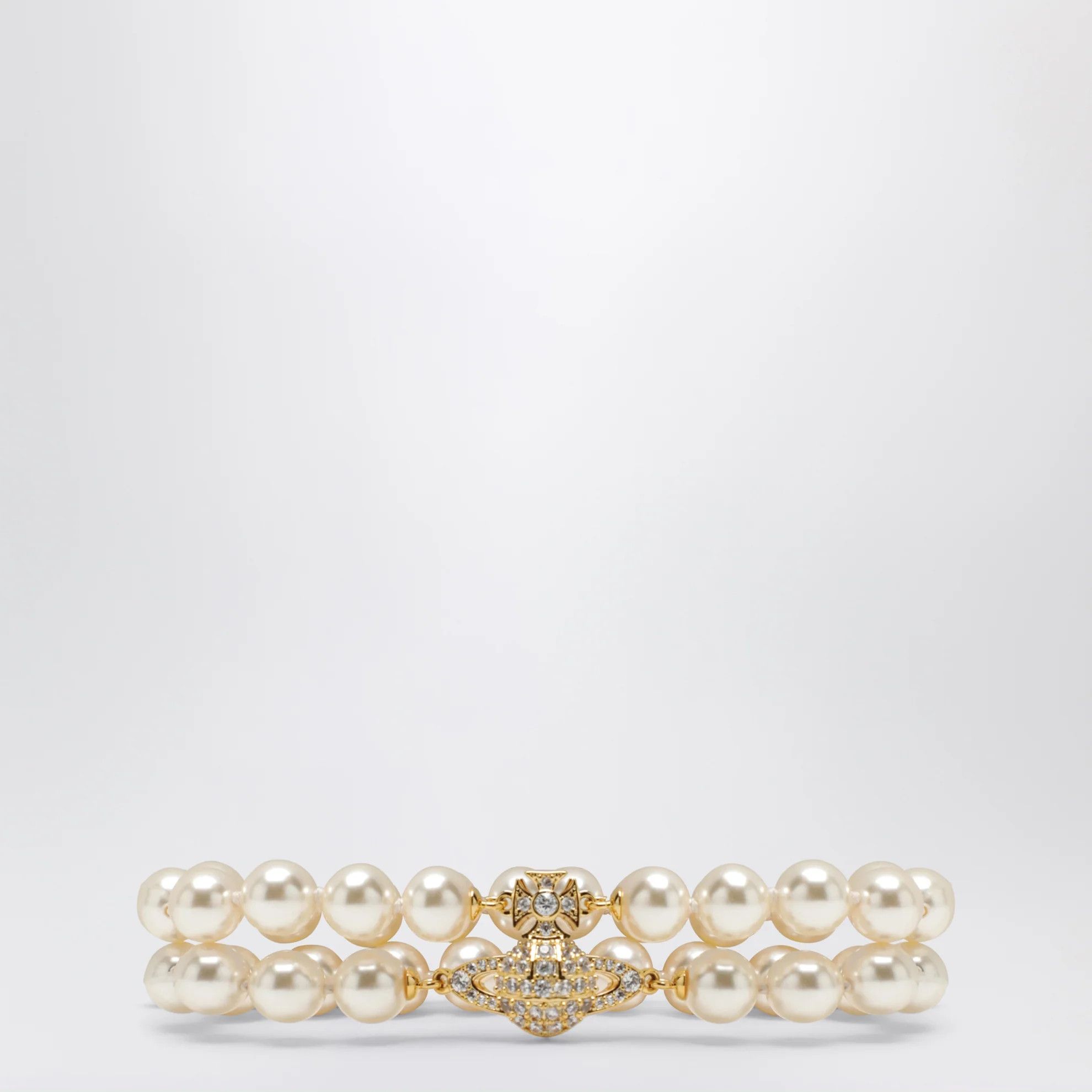 Vivienne Westwood o1d2blof0526 Size: 2 / Two-row Bracelet With Pearls in Gold Size ONE SIZE - 1 Thumbnail