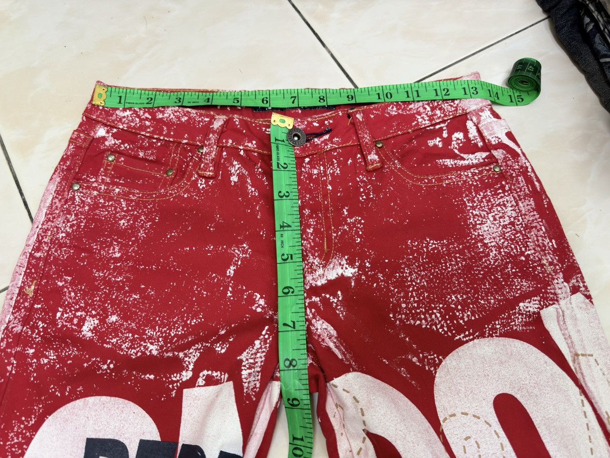 If Six Was Nine Pepe Jeans London Y2K Flare Pant Distressed Red Wash Size US 26 / EU 42 - 16 Thumbnail