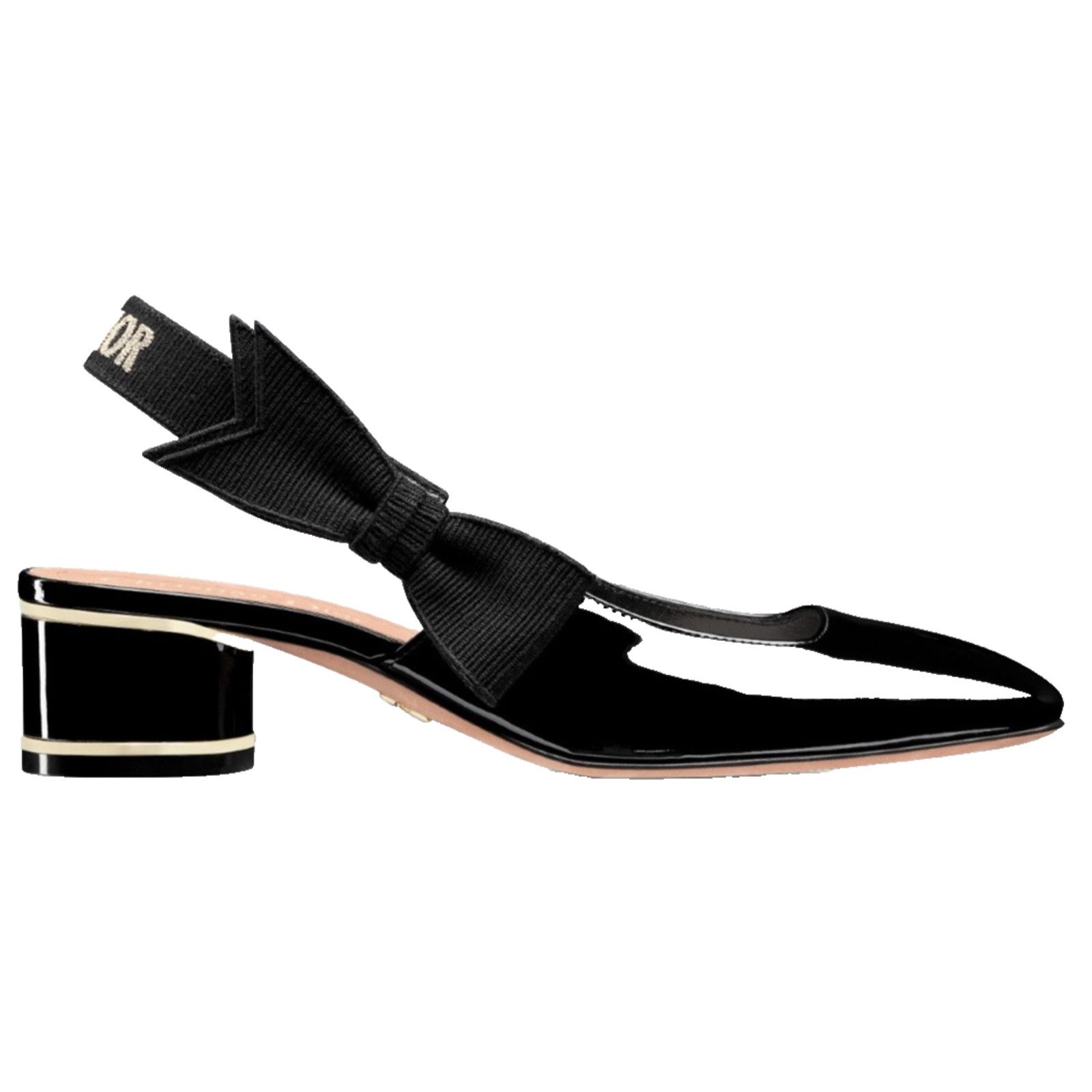 Dior Dior Miss Dior Paris Black Patent Bow Slingback Strap Size US 8.5 / IT 38.5 - 1 Thumbnail