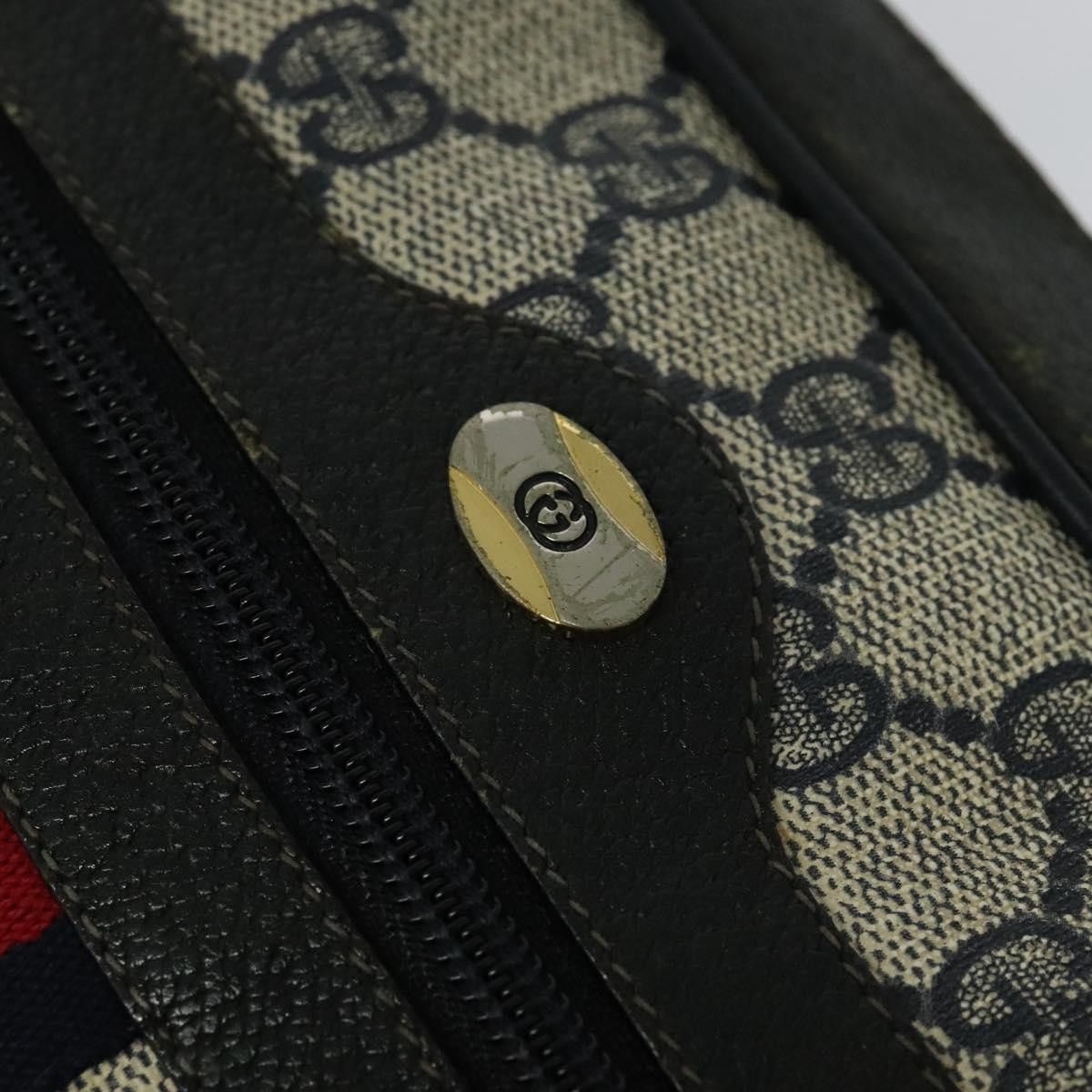 Gucci GUCCI GG Supreme Sherry Line Shoulder Bag Pvc Navy Gold 98 Size ONE SIZE - 14 Thumbnail