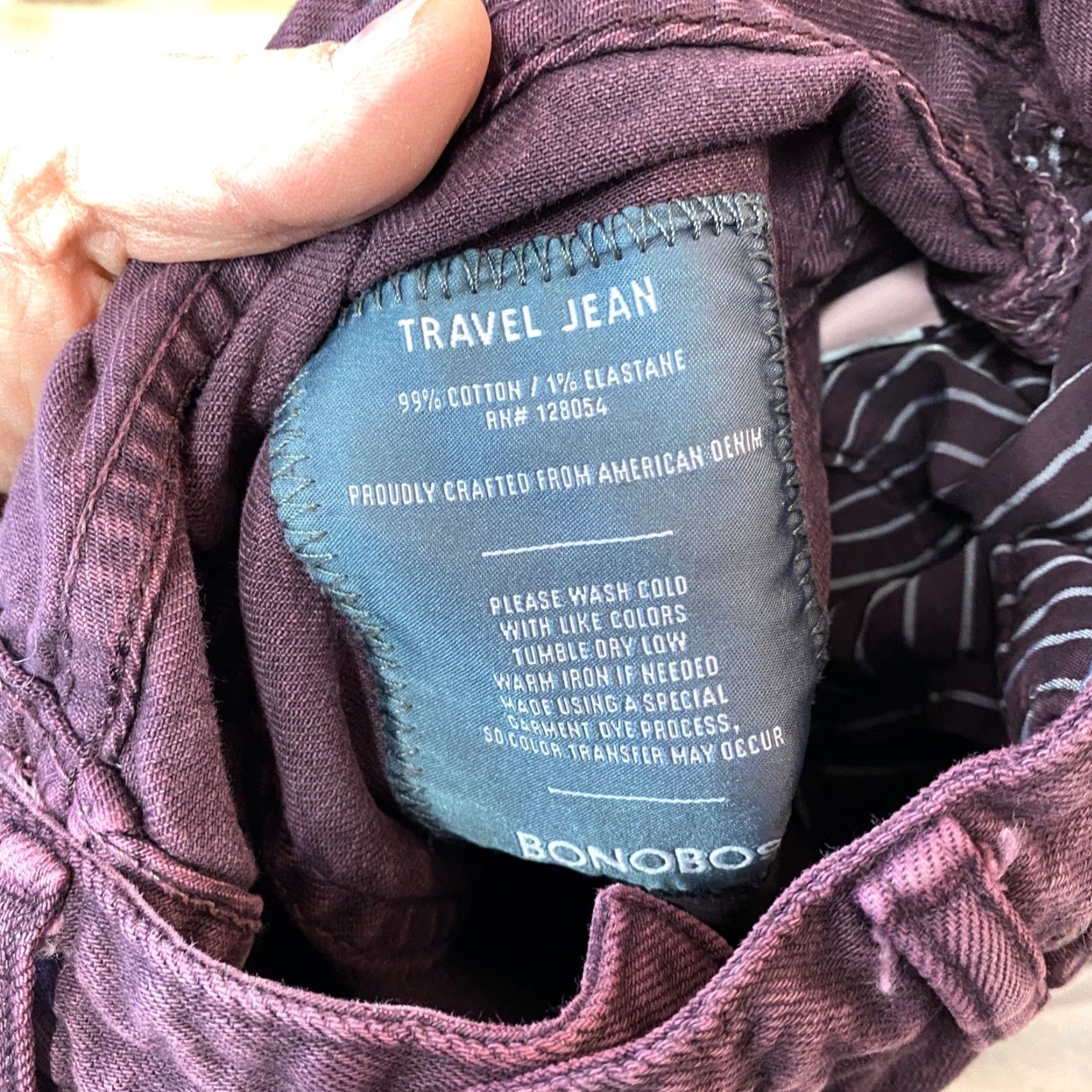 Bonobos Bonobos Mens Travel Jeans 30x30 Purple Garment Dyed American Denim Size US 30 / EU 46 - 3 Thumbnail
