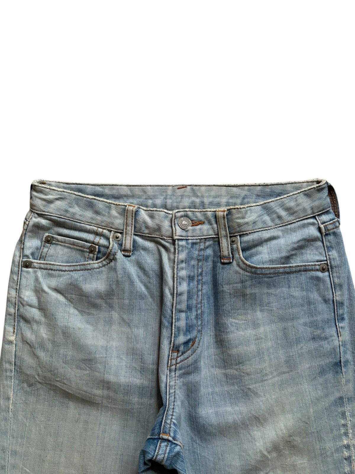 Japanese Brand × Marni × Uniqlo Vintage Japanese Uniqlo Stone Wash Patched Flare Jeans Size 28" / US 6 / IT 42 - 4 Thumbnail