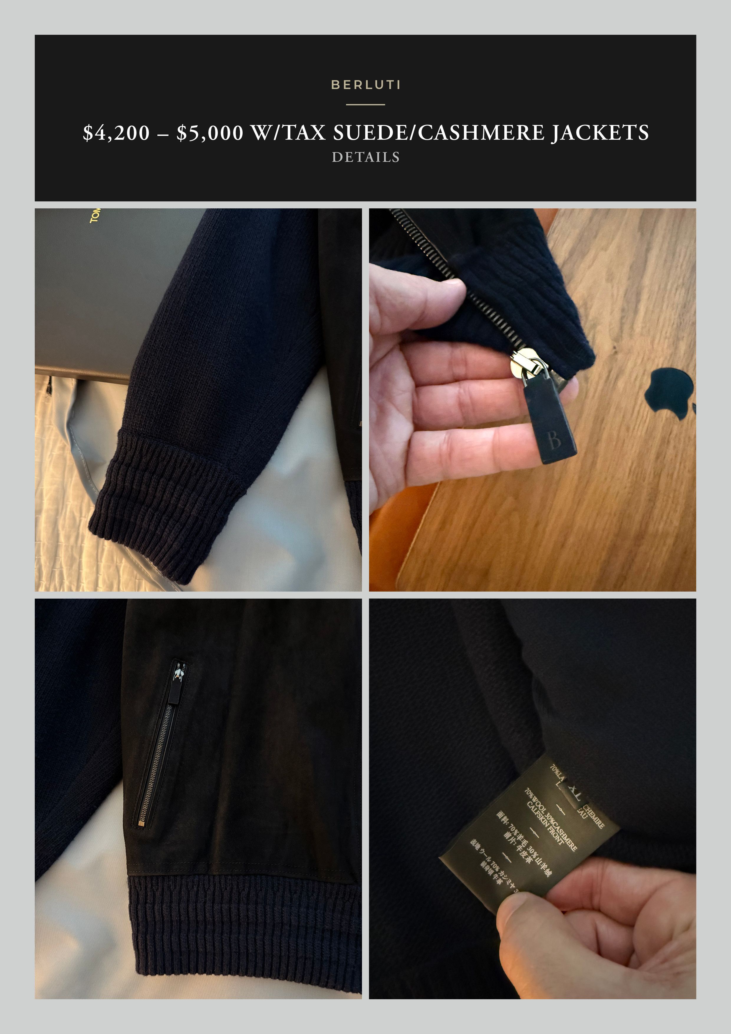 Berluti Fits L, Rare Haider (new designer of TOM FORD) Suede Knit Size US XL / EU 56 / 4 - 23 Thumbnail