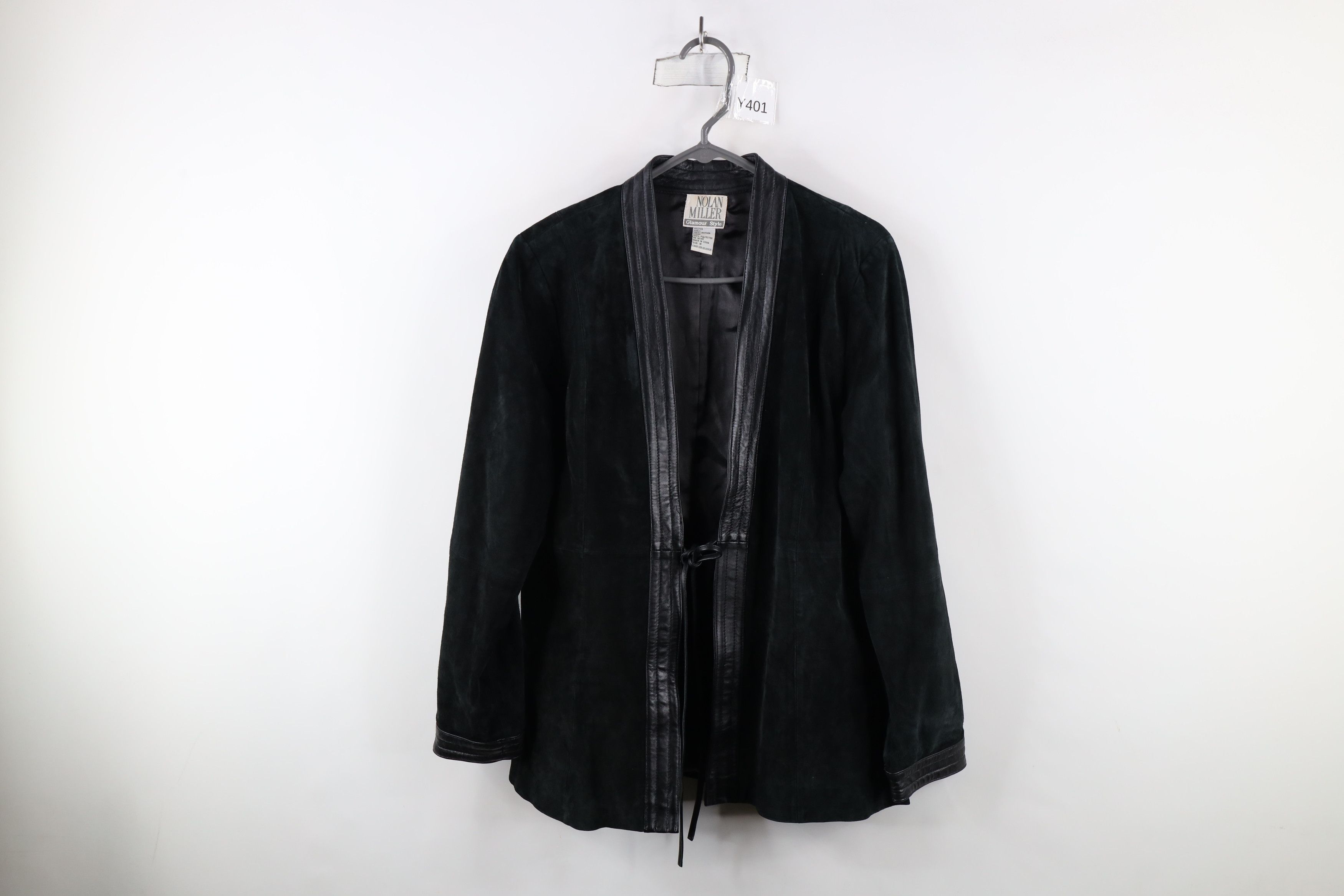 Vintage Vintage 90s Streetwear Goth Leather Tie Front Jacket Black Size M / US 6-8 / IT 42-44 - 1 Thumbnail