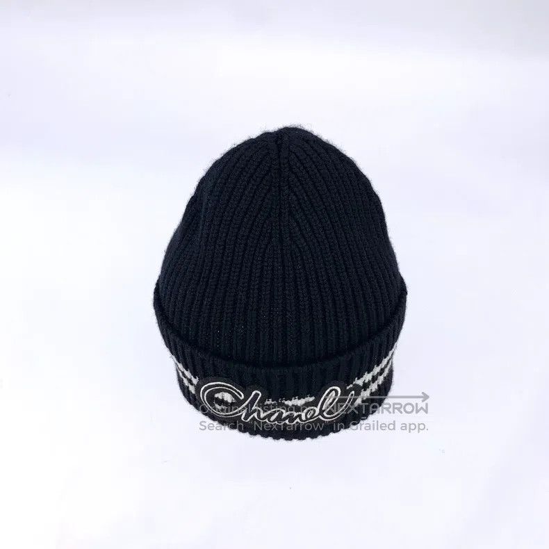 Chanel Chanel Size50 Black logo letter embroidery cashmere knitted Size ONE SIZE - 5 Thumbnail