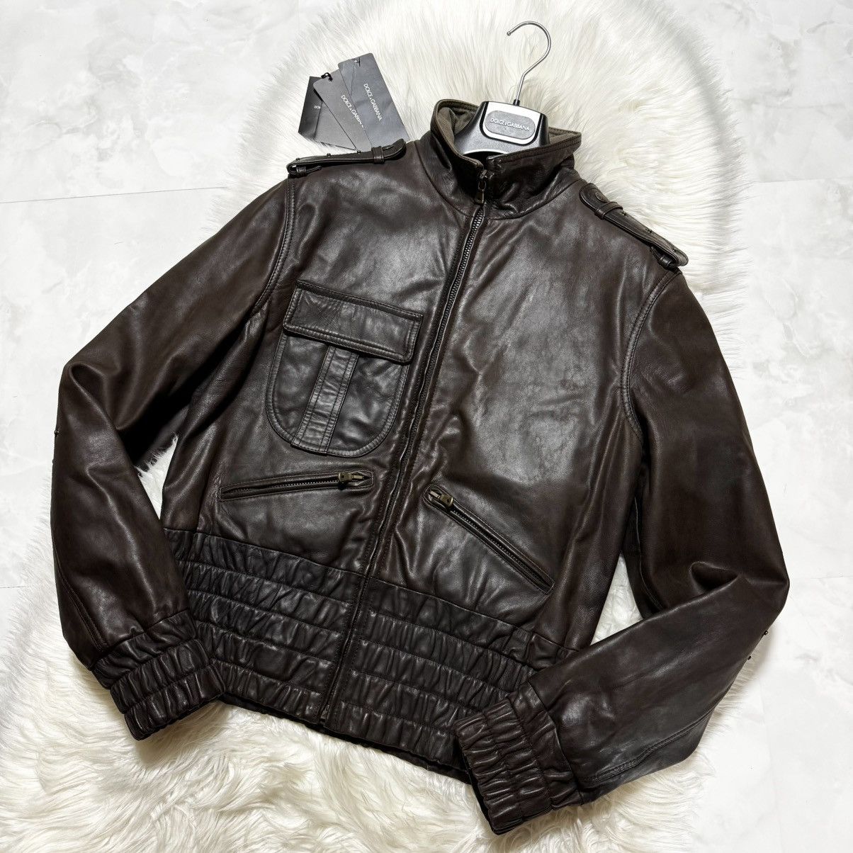 Dolce & Gabbana Genuine with tags Dolce & Gabbana Military Leather Jacket Size US S / EU 44-46 / 1 - 7 Thumbnail