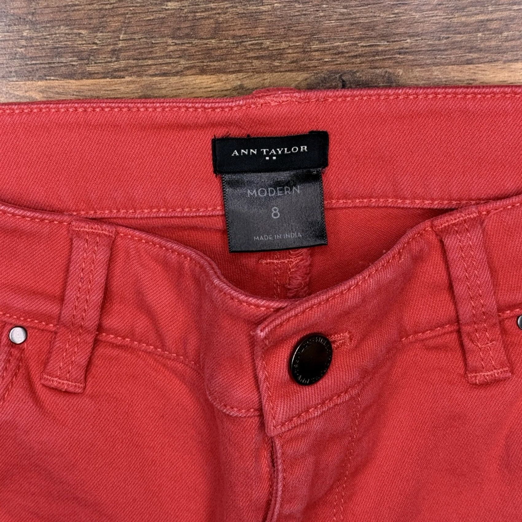 Ann Taylor Ann Taylor Jeans Ankle Womens 8 Pink Mid Rise Stretch Slim 5-Pocket Denim City Modern Fit Size 30" / US 8 / IT 44 - 4 Thumbnail