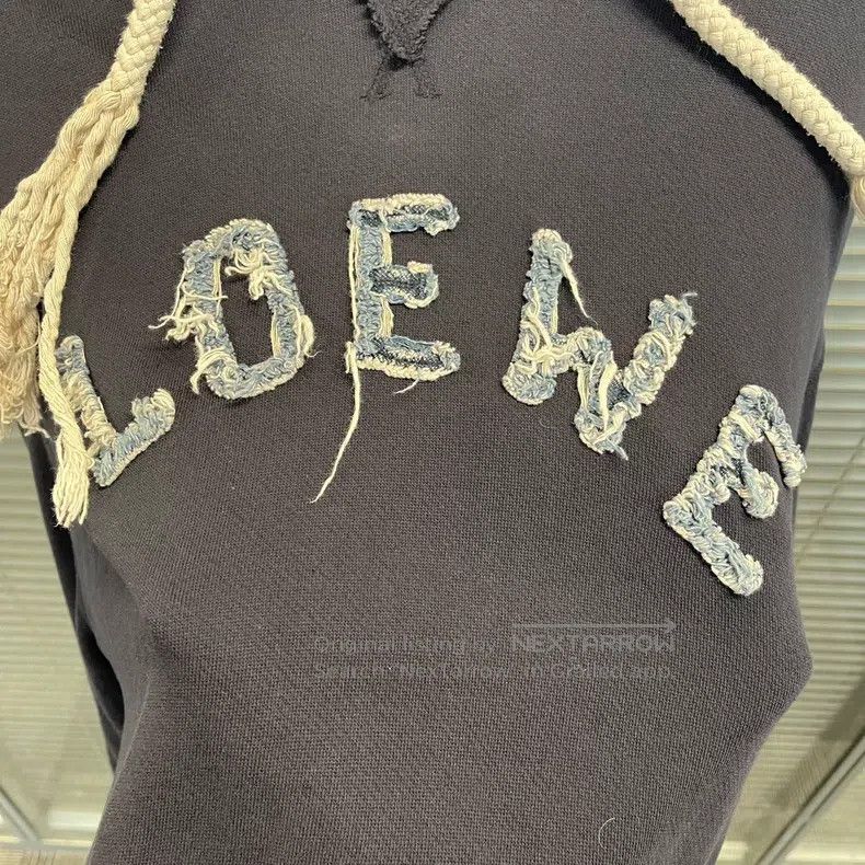 Loewe Loewe Distressed Fringe Logo Embroidered Hoodie Size US S / EU 44-46 / 1 - 6 Thumbnail