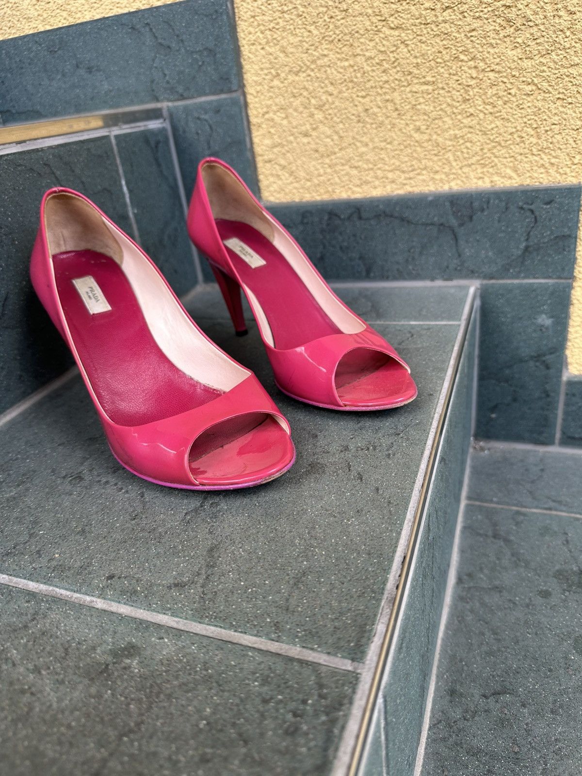 Prada Prada Womens Sz 36.5 Patent Leather Platform Heels Sz 6.5-7 Size US 6.5 / IT 36.5 - 5 Thumbnail