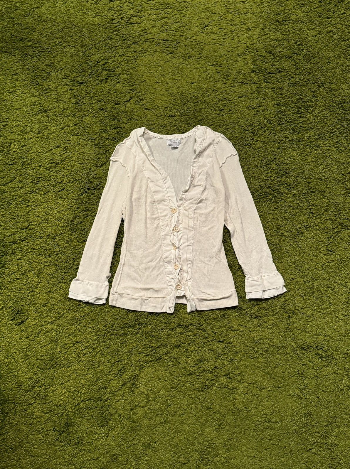 Transit × Transit Uomo Transit par-such avant garde ribbed cardigan longsleeve Size S / US 4 / IT 40 - 1 Thumbnail