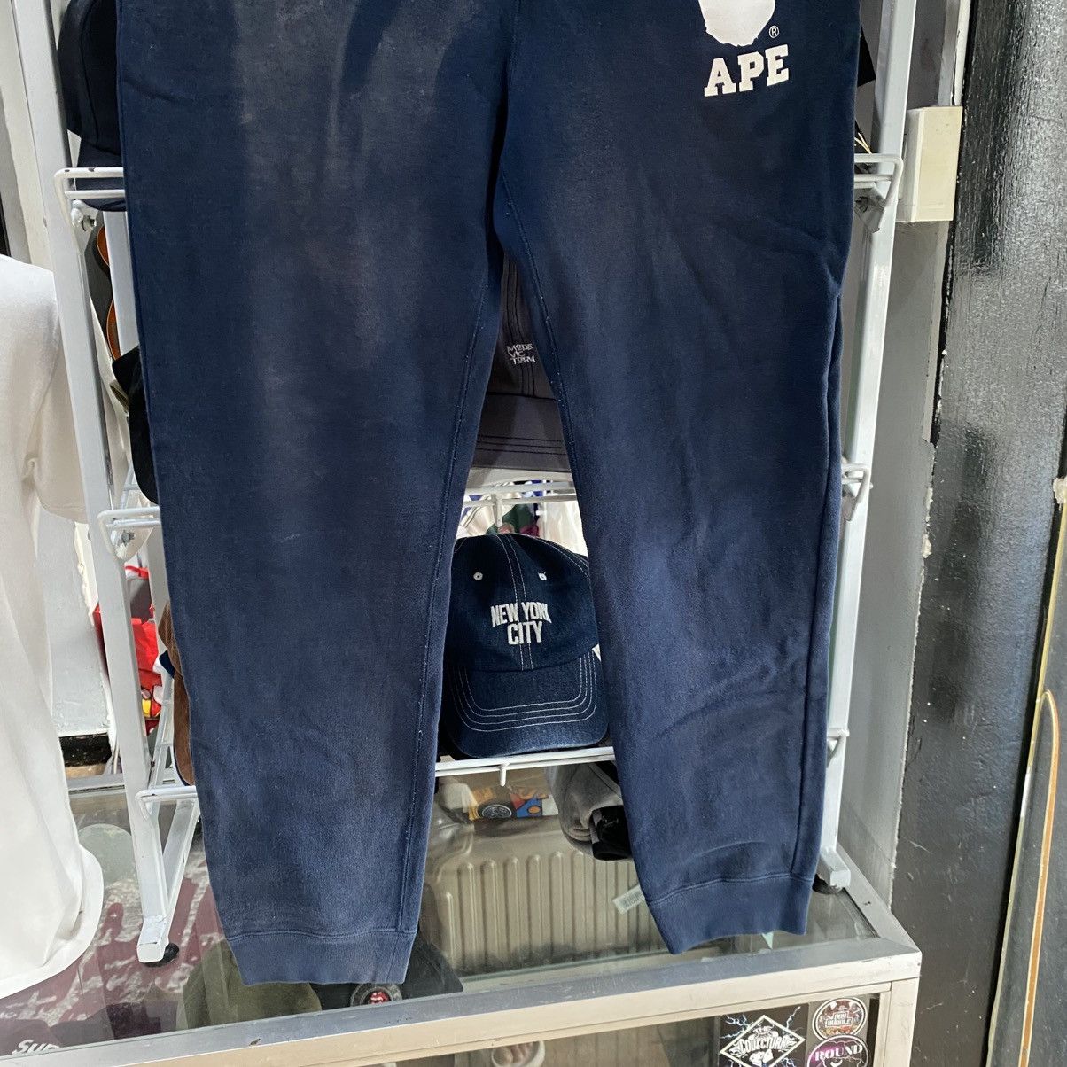Bape Bape Bathing Ape Logo Back Sweatpants Navy Blue Sz. L Size US 34 / EU 50 - 9 Thumbnail