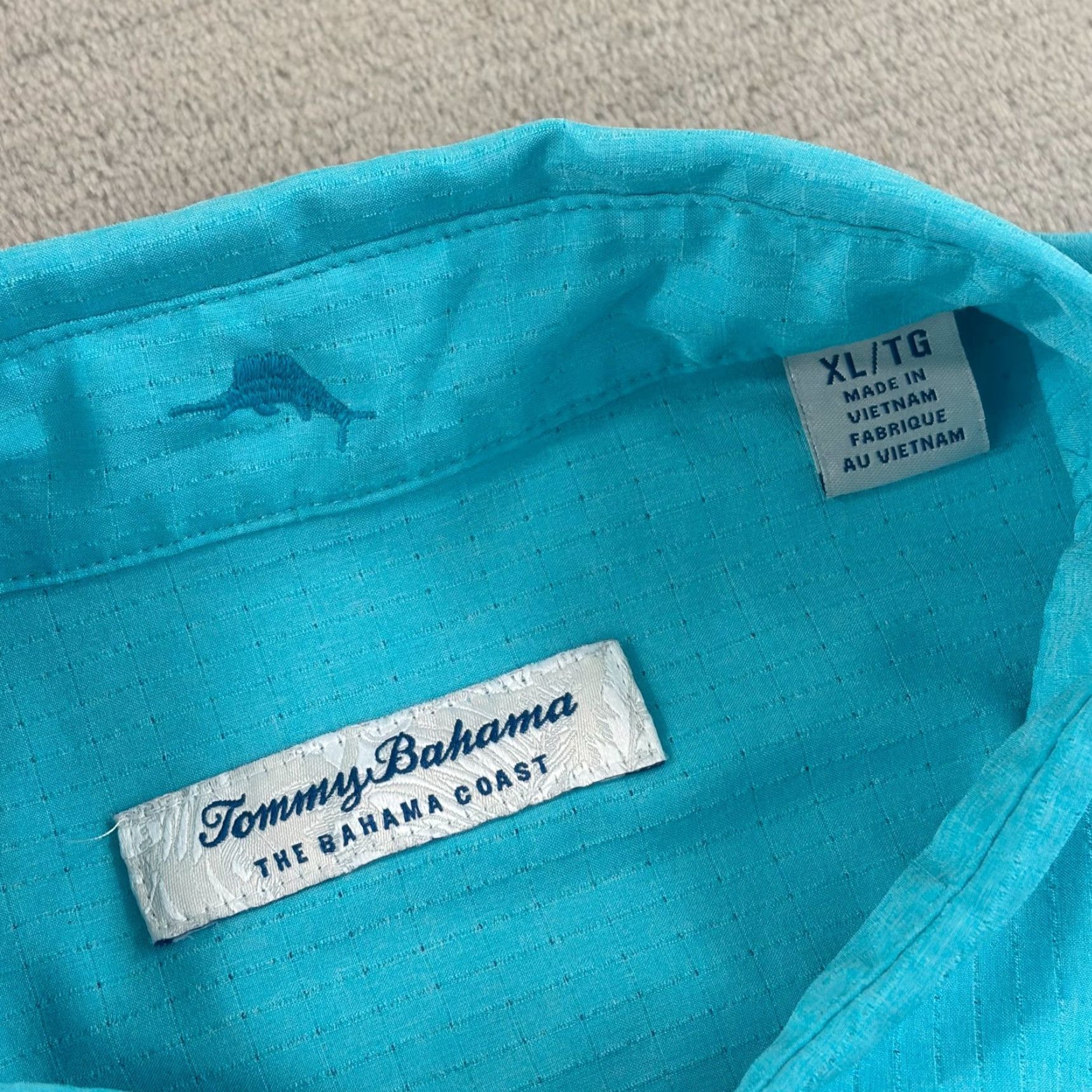 Tommy Bahama Tommy Bahama The Bahama Coast Shirt XL Blue IslandZone Perforated Performance SS Size US XL / EU 56 / 4 - 2 Thumbnail