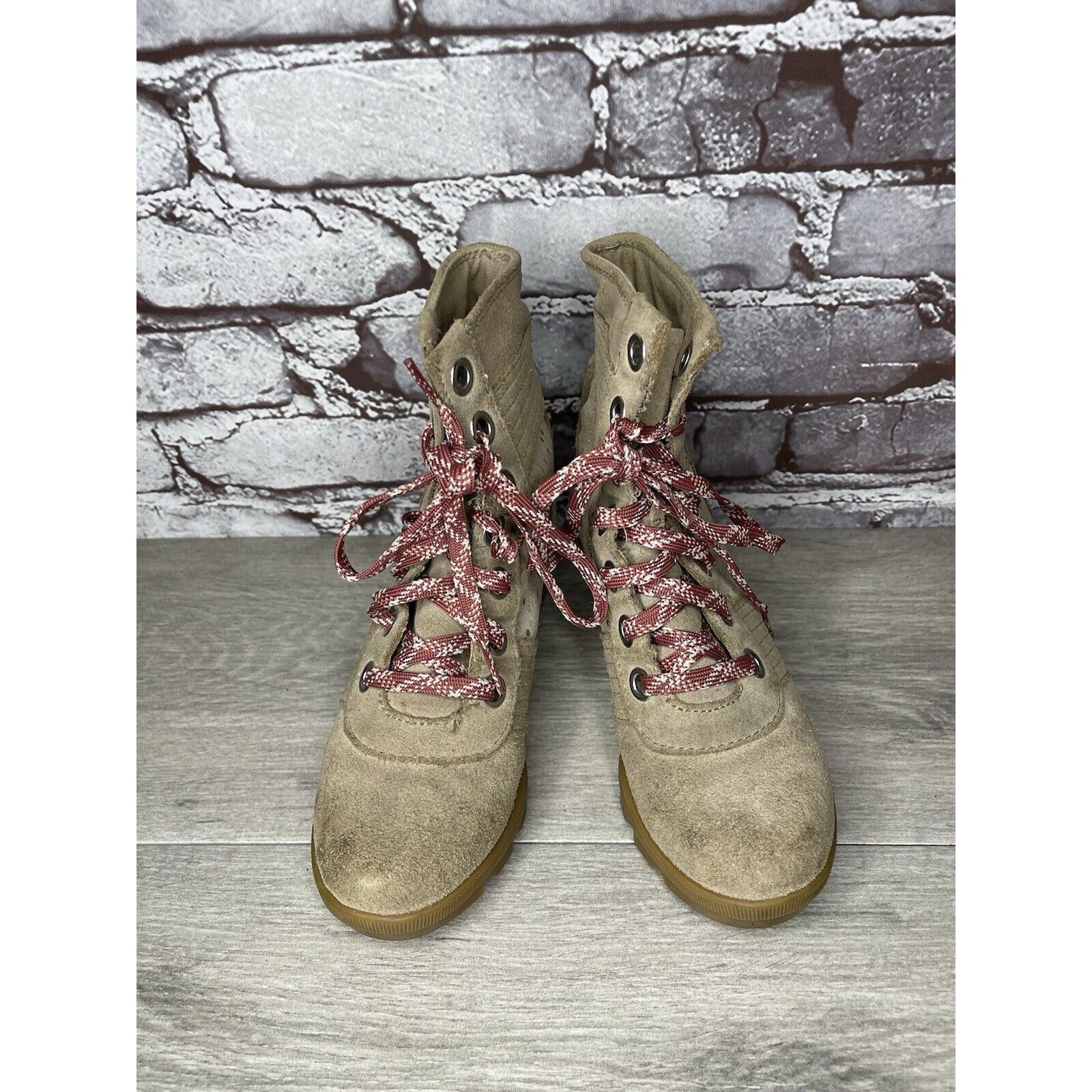SOREL SOREL Joan of Arctic Wedge II Soft Taupe Suede Winter Lace U Size US 4 / IT 34 - 9 Thumbnail