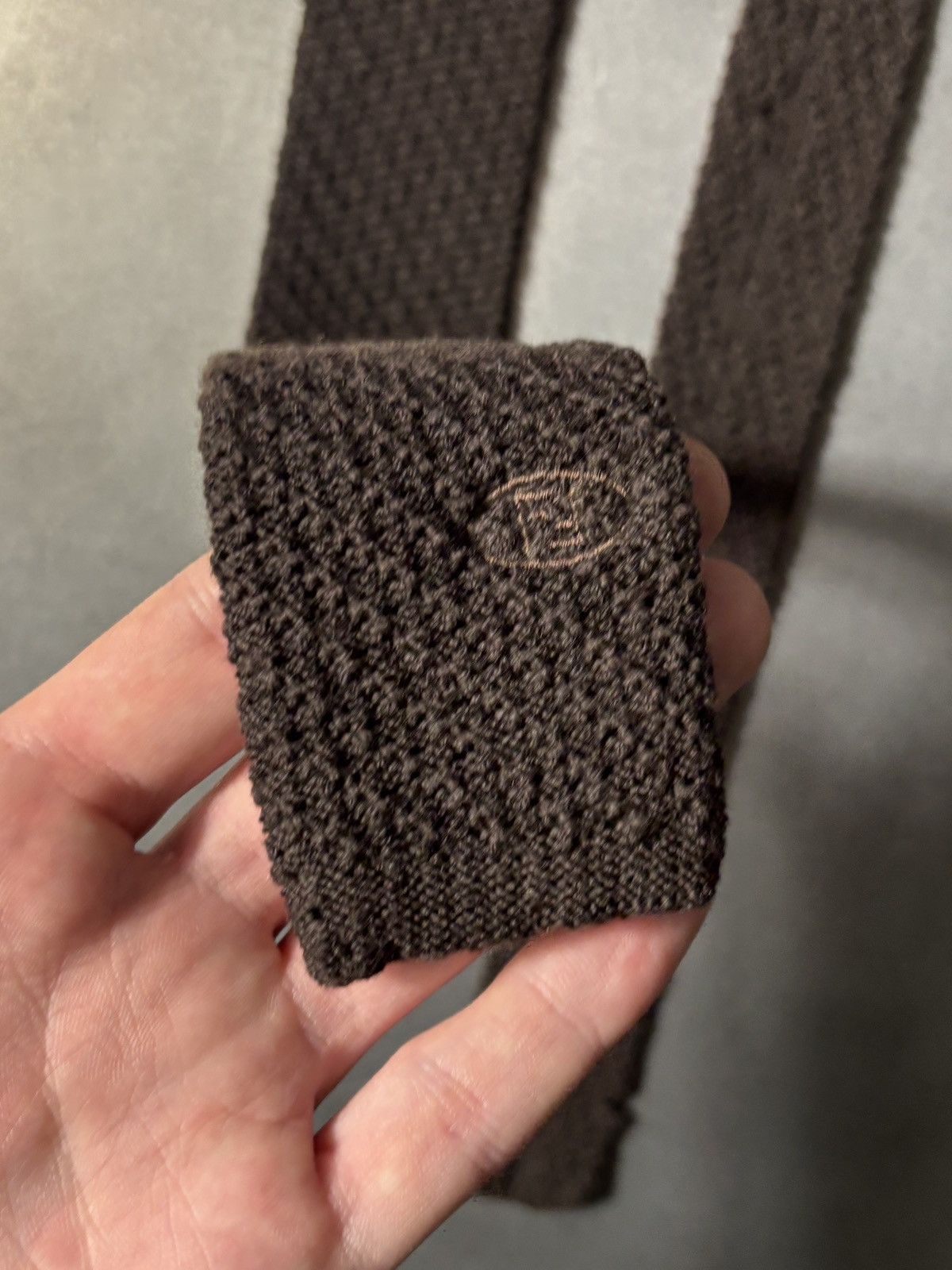 Fendi Vintage Fendi Tie Knit Wool Straight Bar Necktie Flat Top Size ONE SIZE - 5 Thumbnail