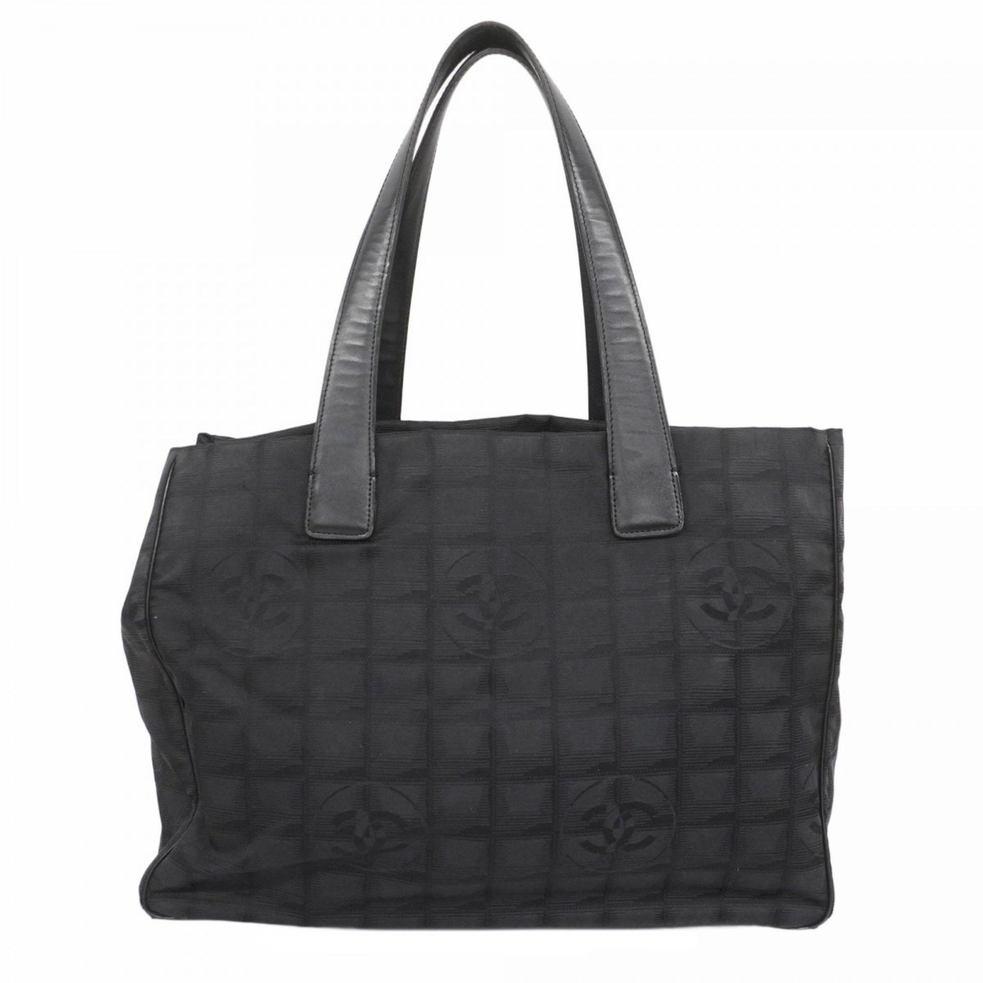 Chanel Tote Bag New Travel Nylon Black Champagne Ladies, Women's