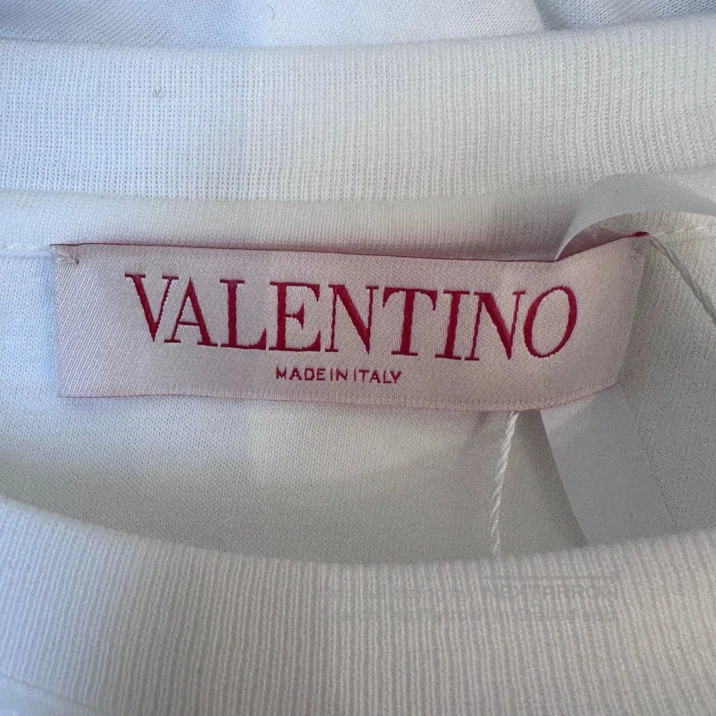 Valentino Valentino White Sequin Logo Short Sleeve T-shirt. Size US M / EU 48-50 / 2 - 5 Thumbnail