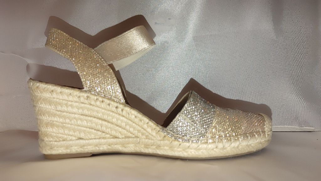 The Unbranded Brand Anne Klein Metallic & Leather Aleahia Espadrille Size 8M Size US 8 / IT 38 - 3 Thumbnail