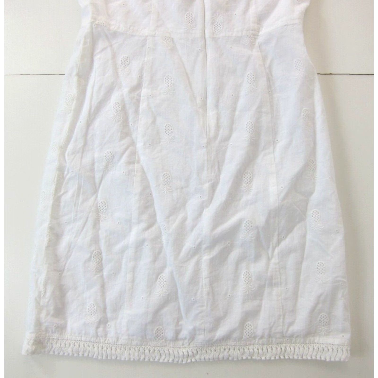 Vintage NWT Japna 100% Cotton White Embroidered Pineapple Tank Dress Midi Slip Tank Dress White Embroidered Japna Women Medium Size M / US 6-8 / IT 42-44 - 6 Thumbnail