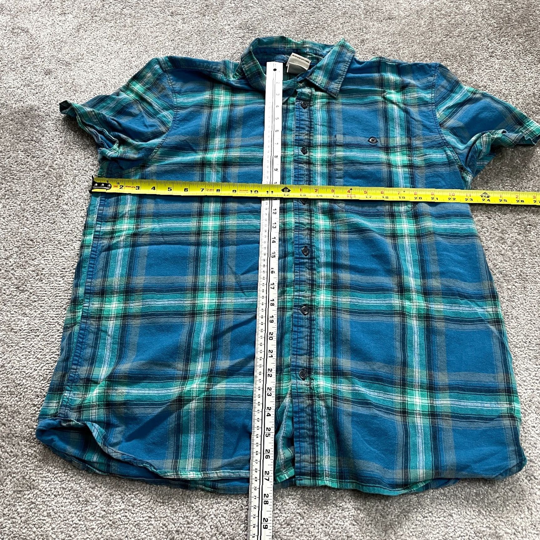 The North Face The North Face Plaid Shirt Mens XL Blue Short Sleeve Button-Down Cotton Size US XL / EU 56 / 4 - 7 Thumbnail