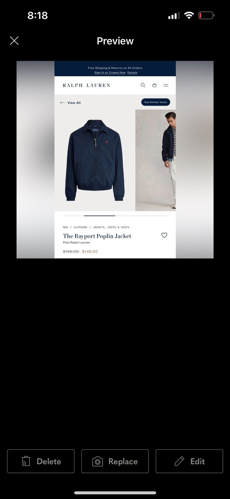 Polo Ralph Lauren Polo Bayport Poplin Jacket Size US M / EU 48-50 / 2 - 4 Thumbnail