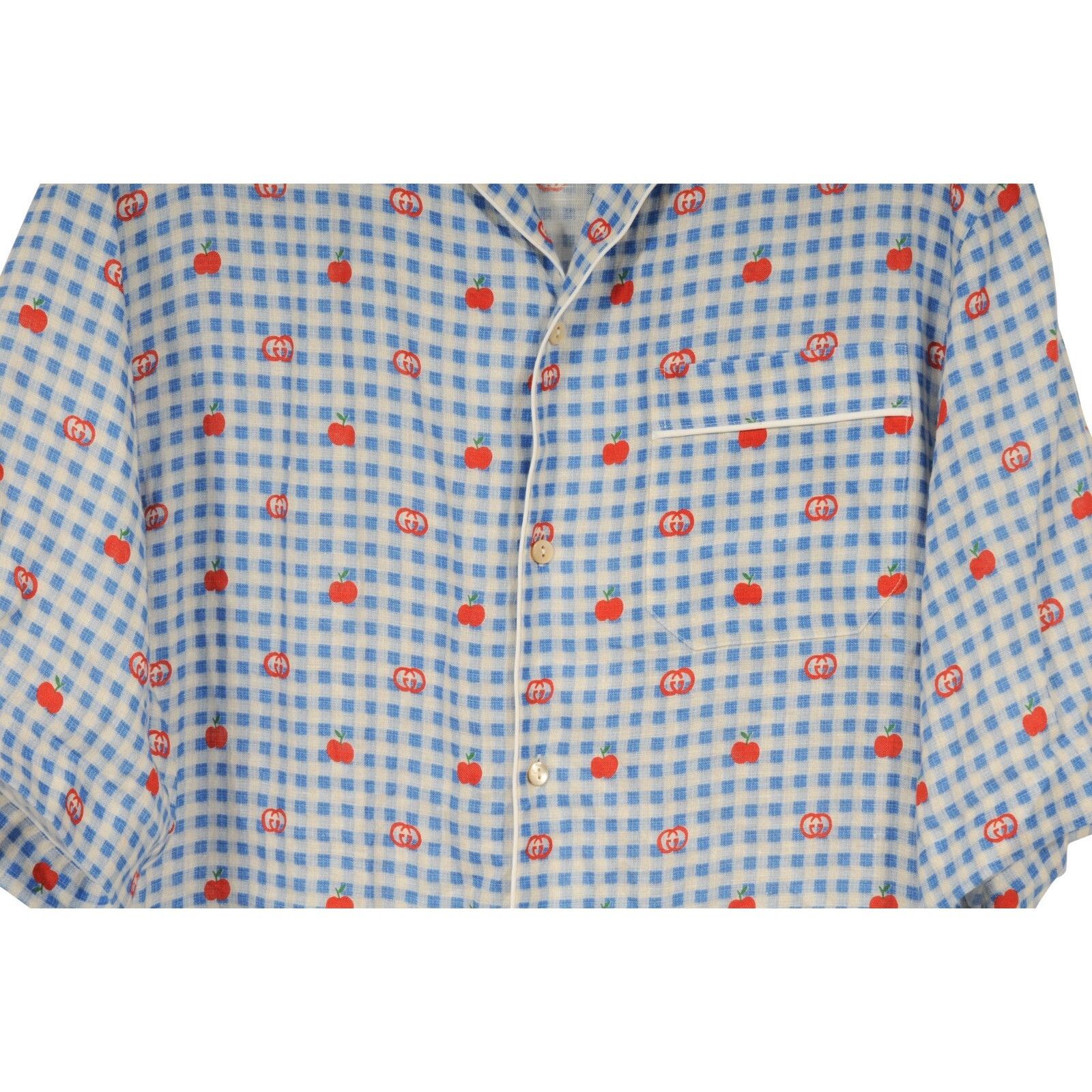 Gucci Pyjama Shirt Gingham Blue Red GG Logo Size US M / EU 48-50 / 2 - 3 Thumbnail