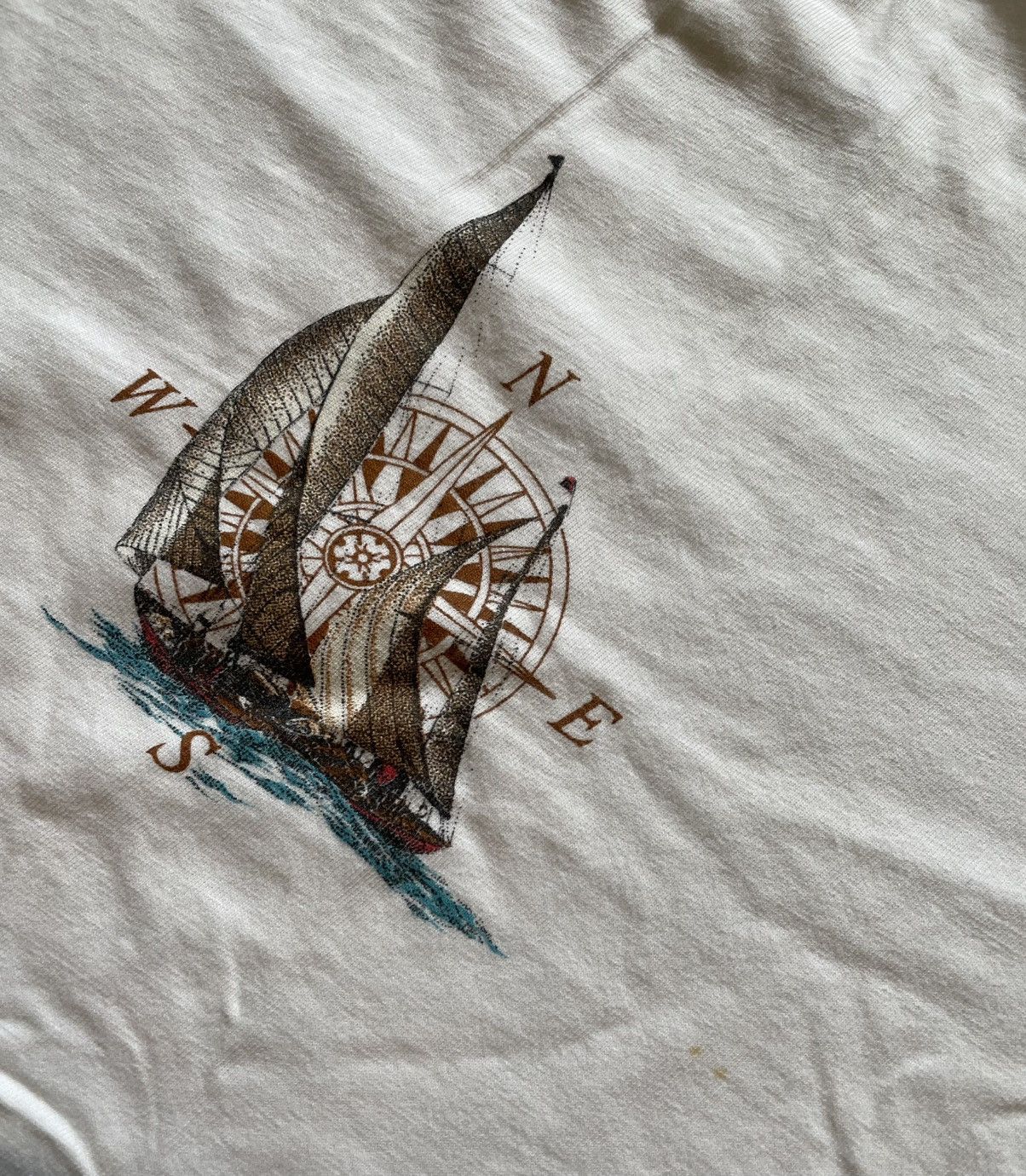 Vintage VTG 90s Sailboat Bermuda Compass Tee Sz XL Size US XL / EU 56 / 4 - 4 Thumbnail
