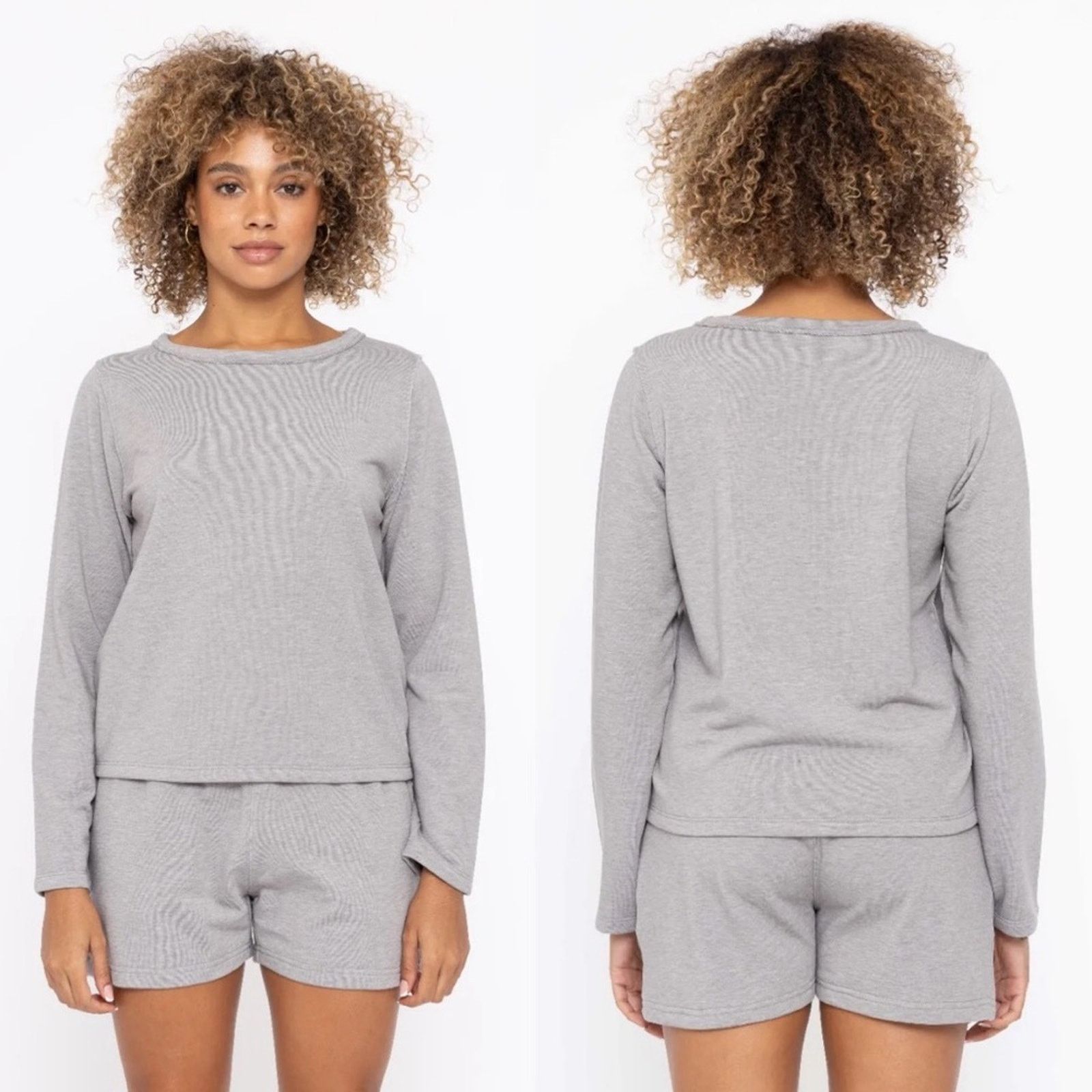 Nordstrom NEW MONO B Grey Lounge Pullover $88 Sweater Sweatshirt Top L Size L / US 10 / IT 46 - 2 Thumbnail