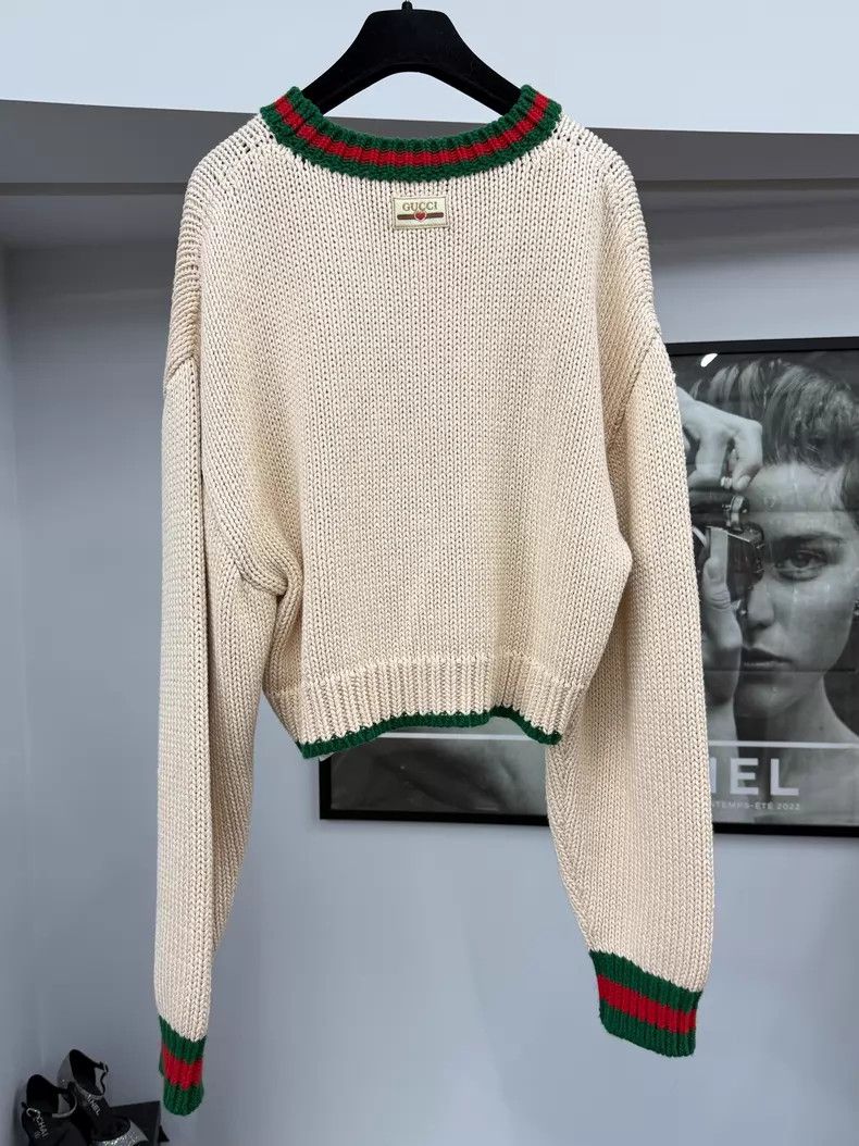 Gucci Gucci Valentine's Day Limited Beige Bear Sweater Size L / US 10 / IT 46 - 3 Thumbnail