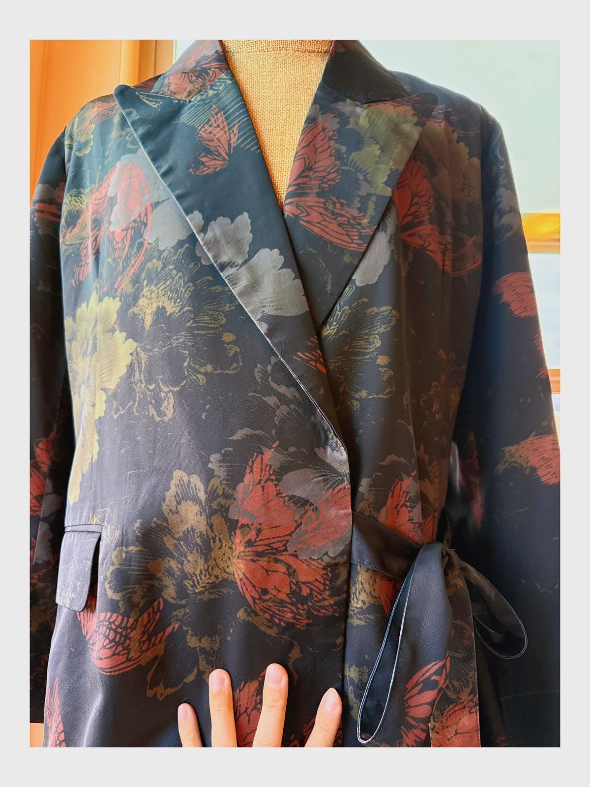 Vintage Oversized Kimono-Style Wrap Jacket (Unisex) Size L / US 10 / IT 46 - 4 Thumbnail
