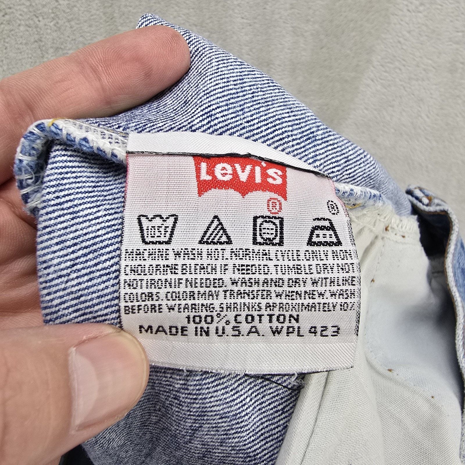 Levi's Vintage Levis 501 Jeans 34x32 (Fits 33x29) USA 90s *FLAWS* Size US 34 / EU 50 - 5 Thumbnail