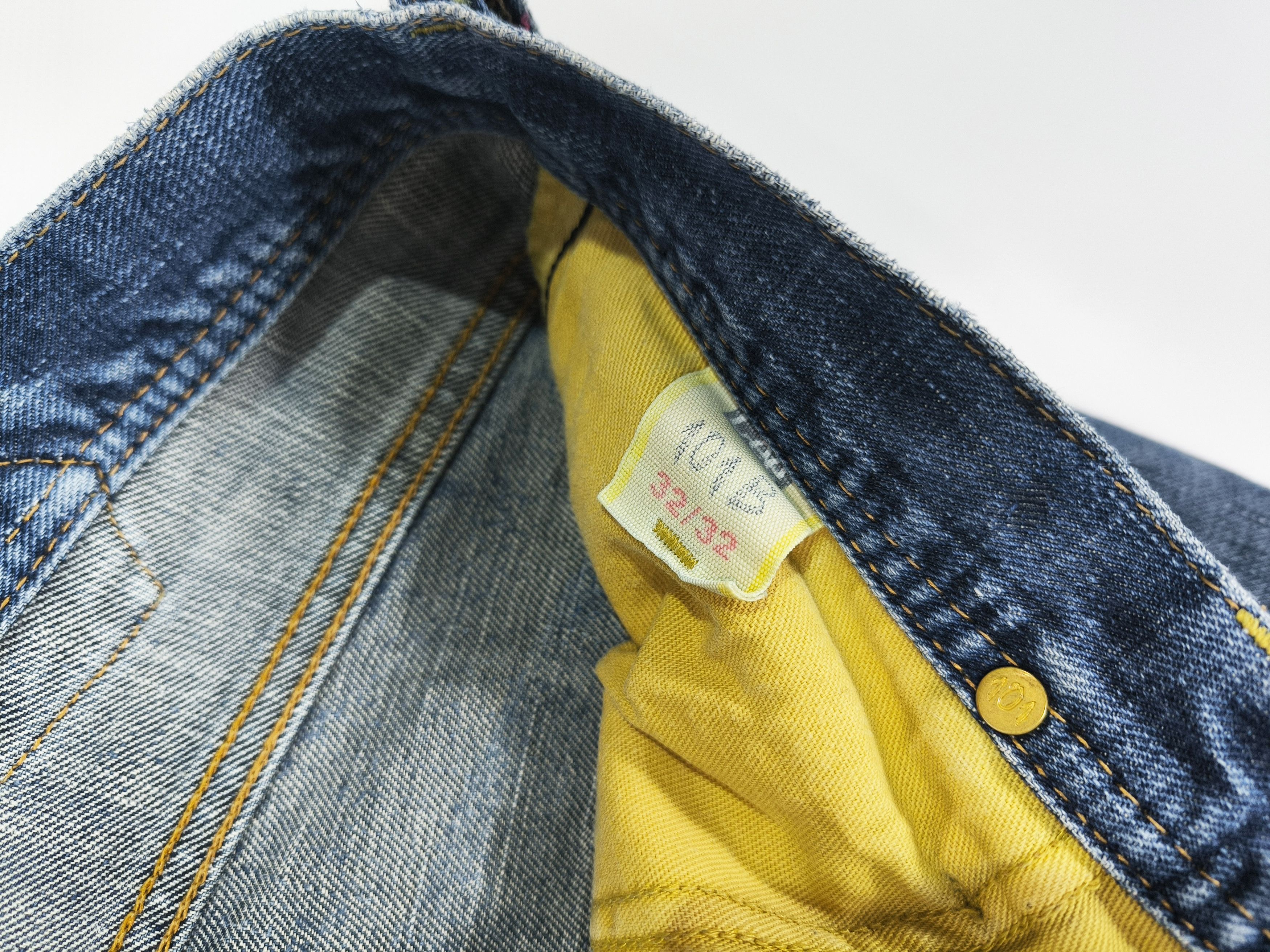 Lee Lee 101B Distressed Selvedge Denim Jeans Size W32 L32 Size US 32 / EU 48 - 8 Thumbnail