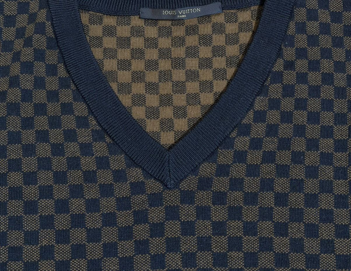 Louis Vuitton 🔥Louis Vuitton Damier V Neck Sweater/LV Monogram Sweater Size US L / EU 52-54 / 3 - 4 Thumbnail