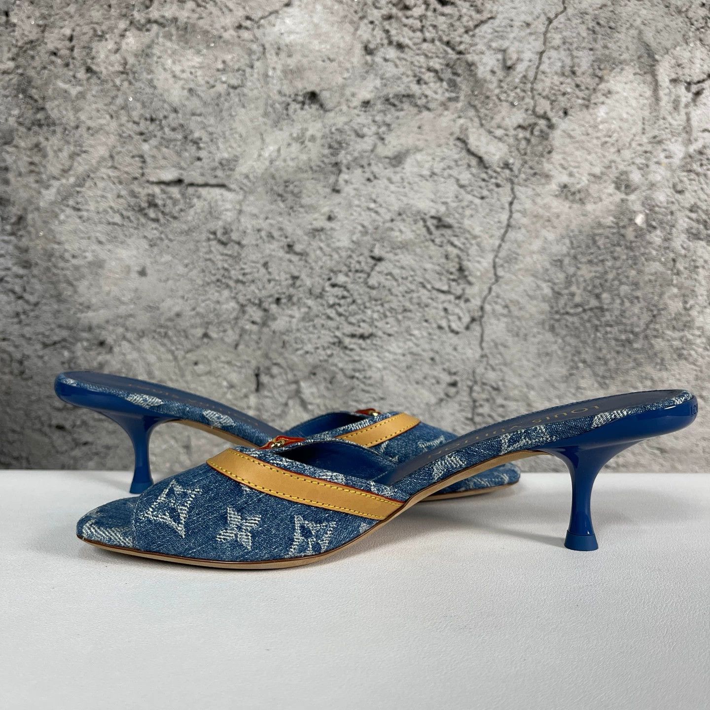 Louis Vuitton Louis Vuitton denim monogram heeled sandal women's 37 Size US 6.5 / IT 36.5 - 6 Thumbnail