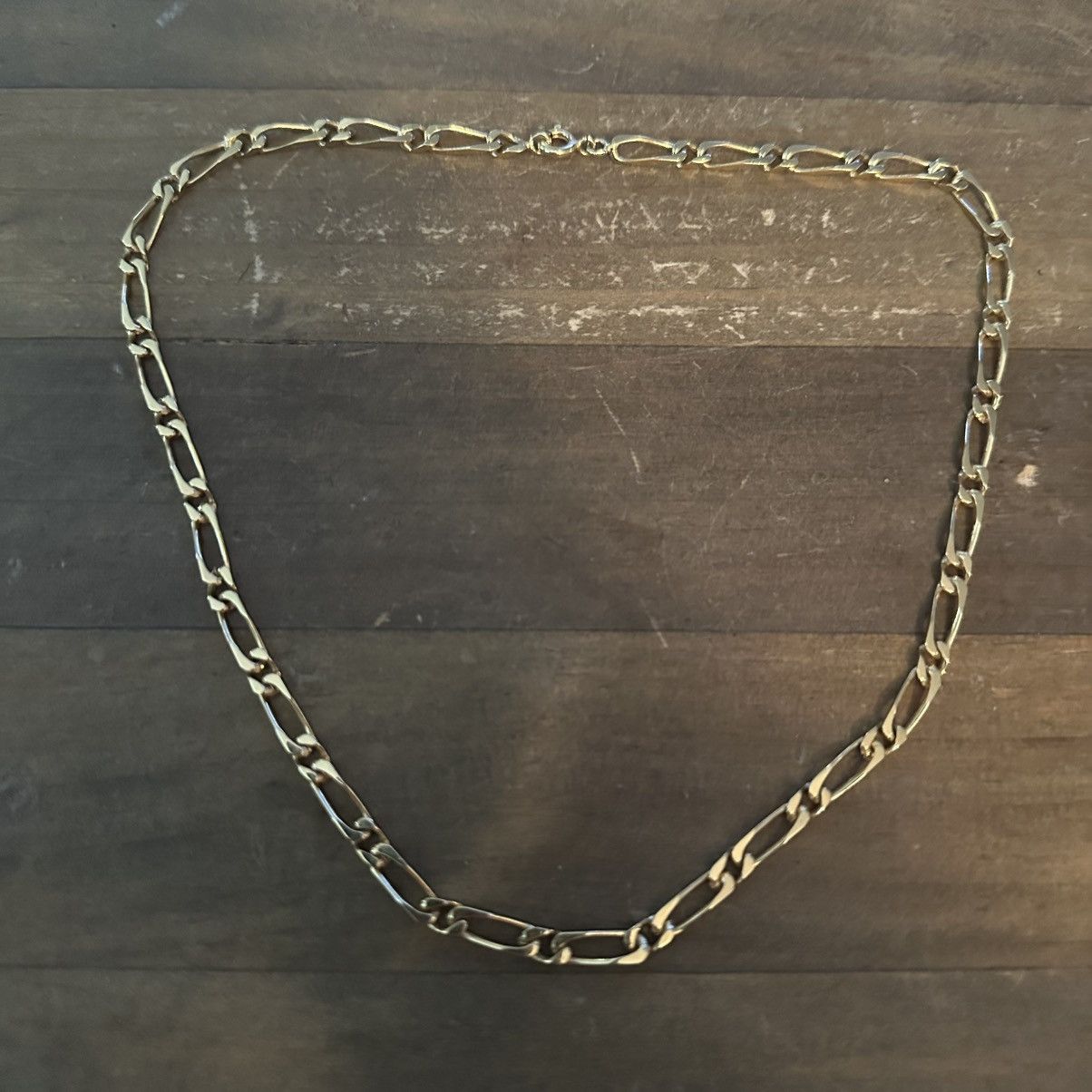 Vintage Vintage gold tone figaro chain necklace Size ONE SIZE - 2 Thumbnail