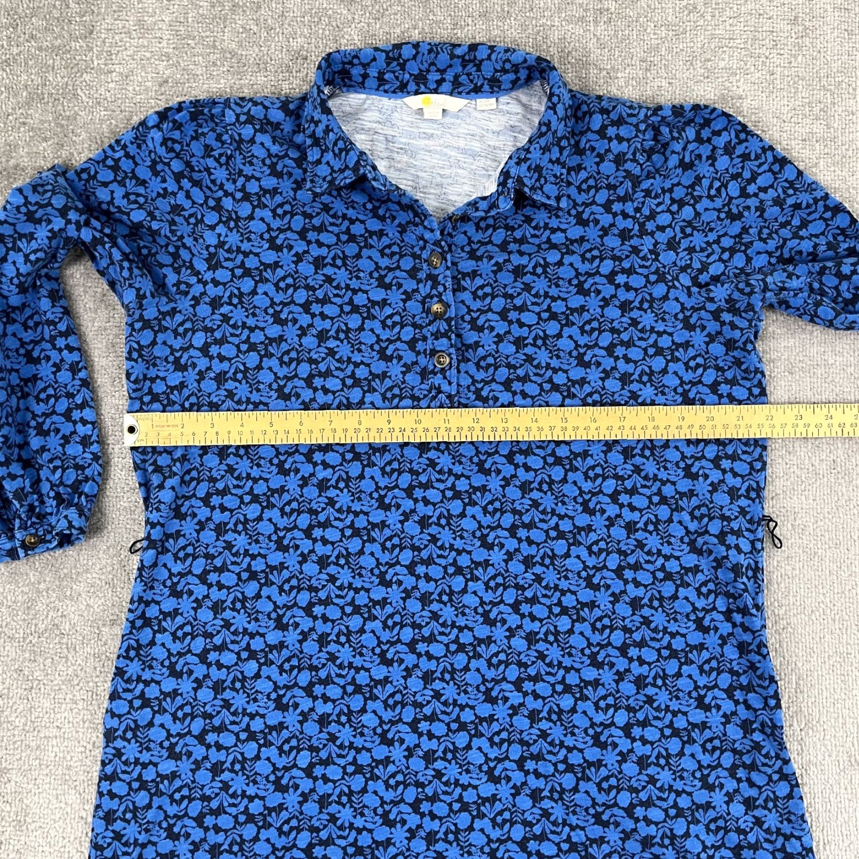Boden VINTAGE Boden Women's Tunic Dress 16 Blue Floral Long Sleeve Pockets Collared All Seasons Size XXL / US 16-18 / IT 52-54 - 5 Thumbnail