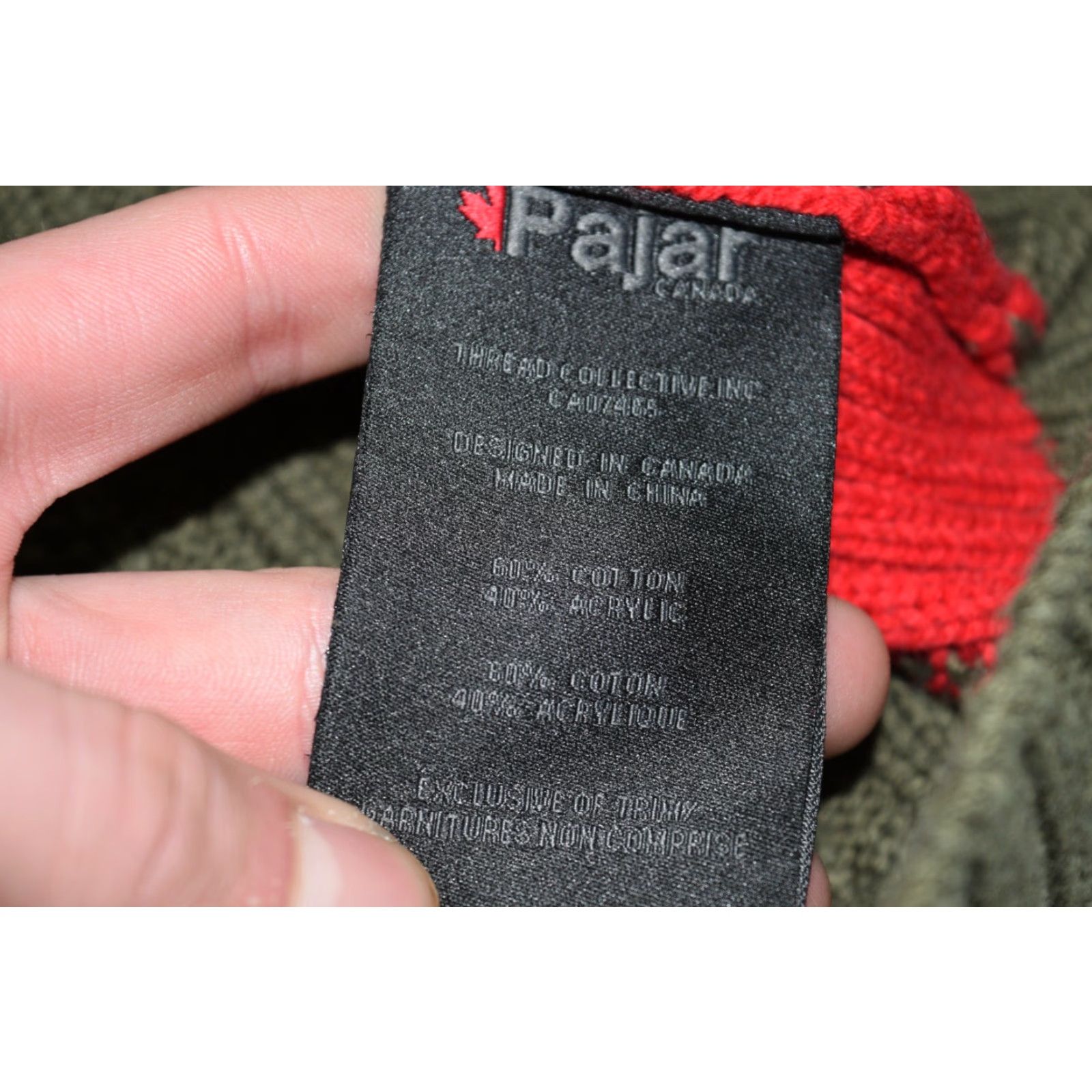 Pajar PAJAR Army Green Cotton Knit Pullover Sweater Men's Large V-Neck Fisherman Style Size US L / EU 52-54 / 3 - 5 Thumbnail