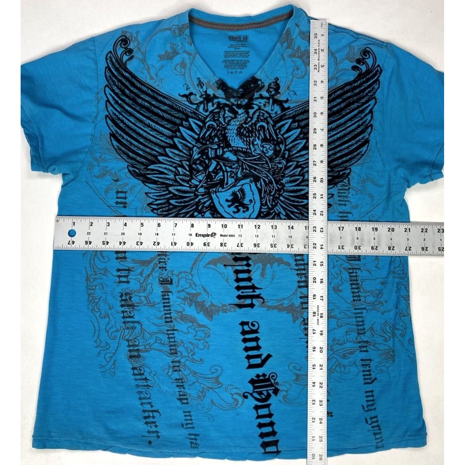 Route 66 VINTAGE Route 66 Wing Tribal V-Neck Graphic T-shirt Men Large Blue, T-Shirt, Route 66, Tribal, Graphic Print, XL? Size US L / EU 52-54 / 3 - 7 Thumbnail